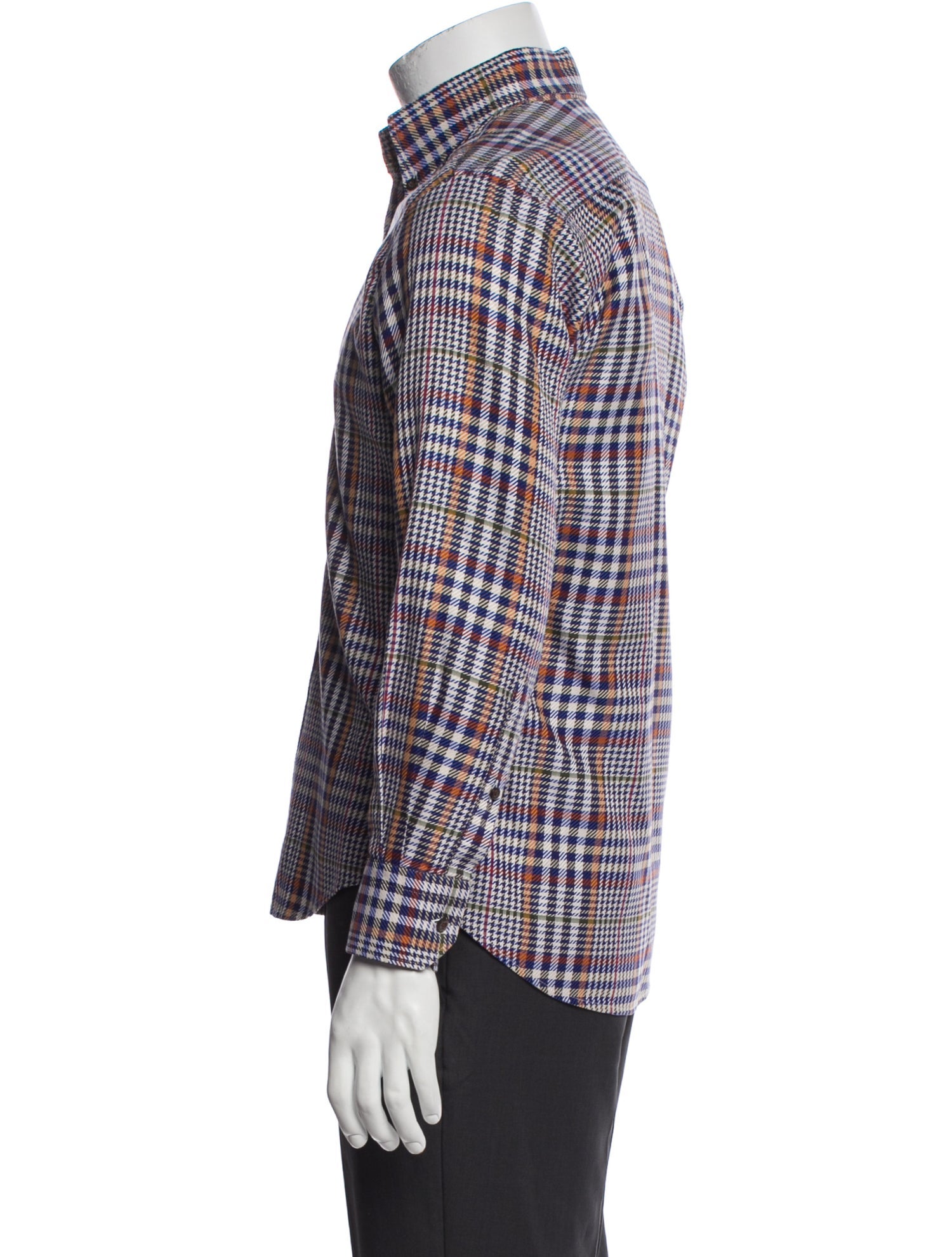 Etro Plaid Print Long Sleeve Shirt