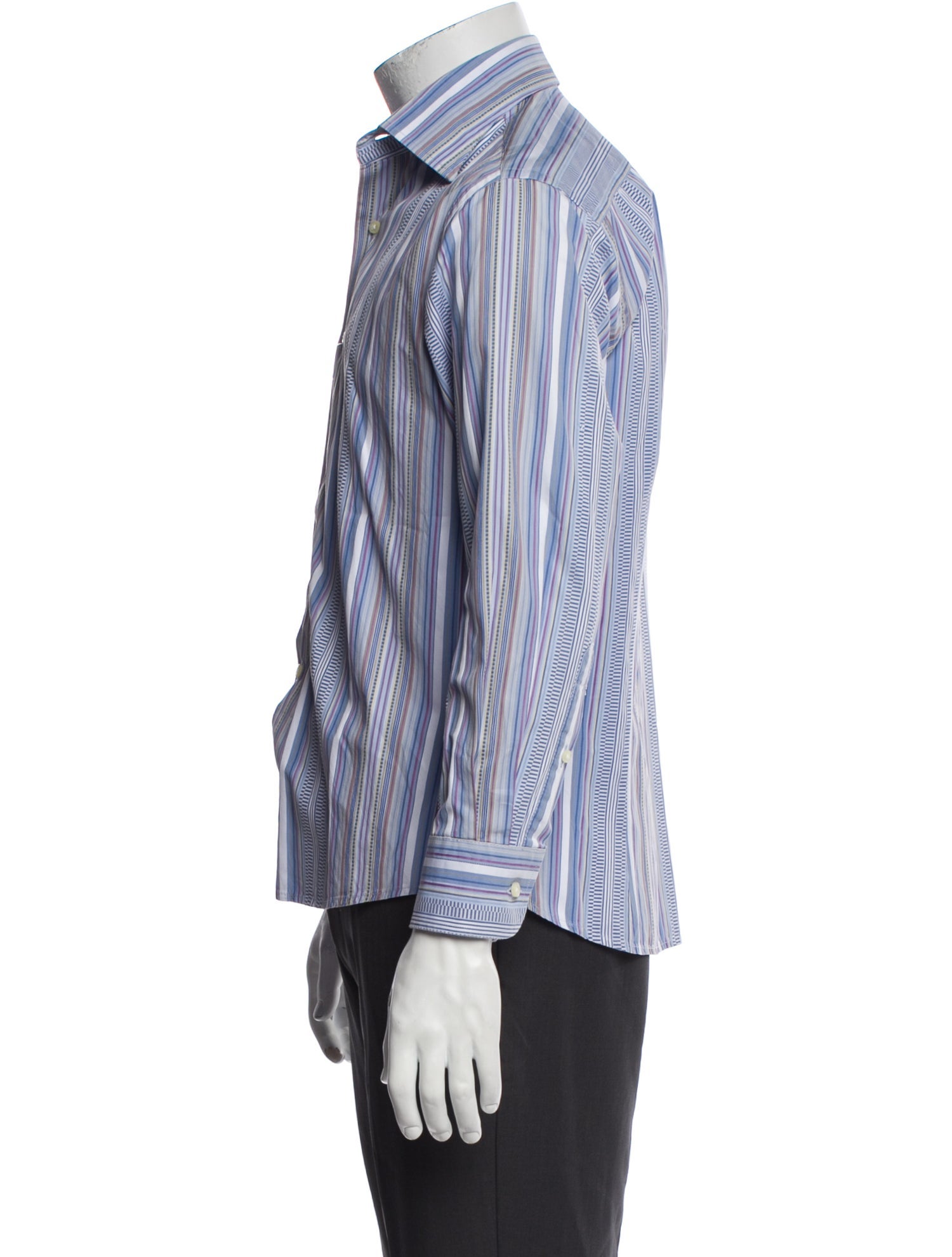 Etro Striped Long Sleeve Dress Shirt