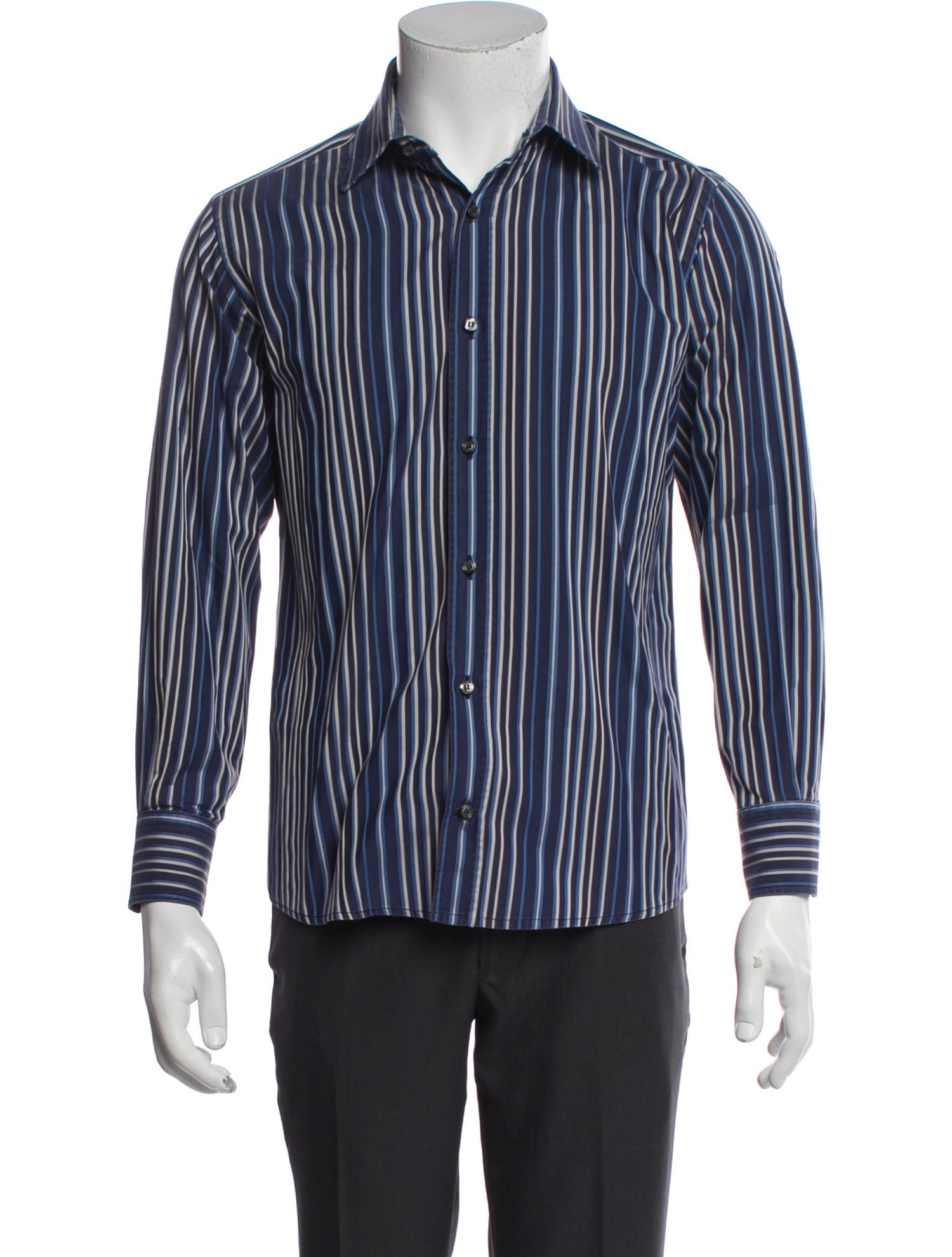 Etro Striped Long Sleeve Dress Shirt