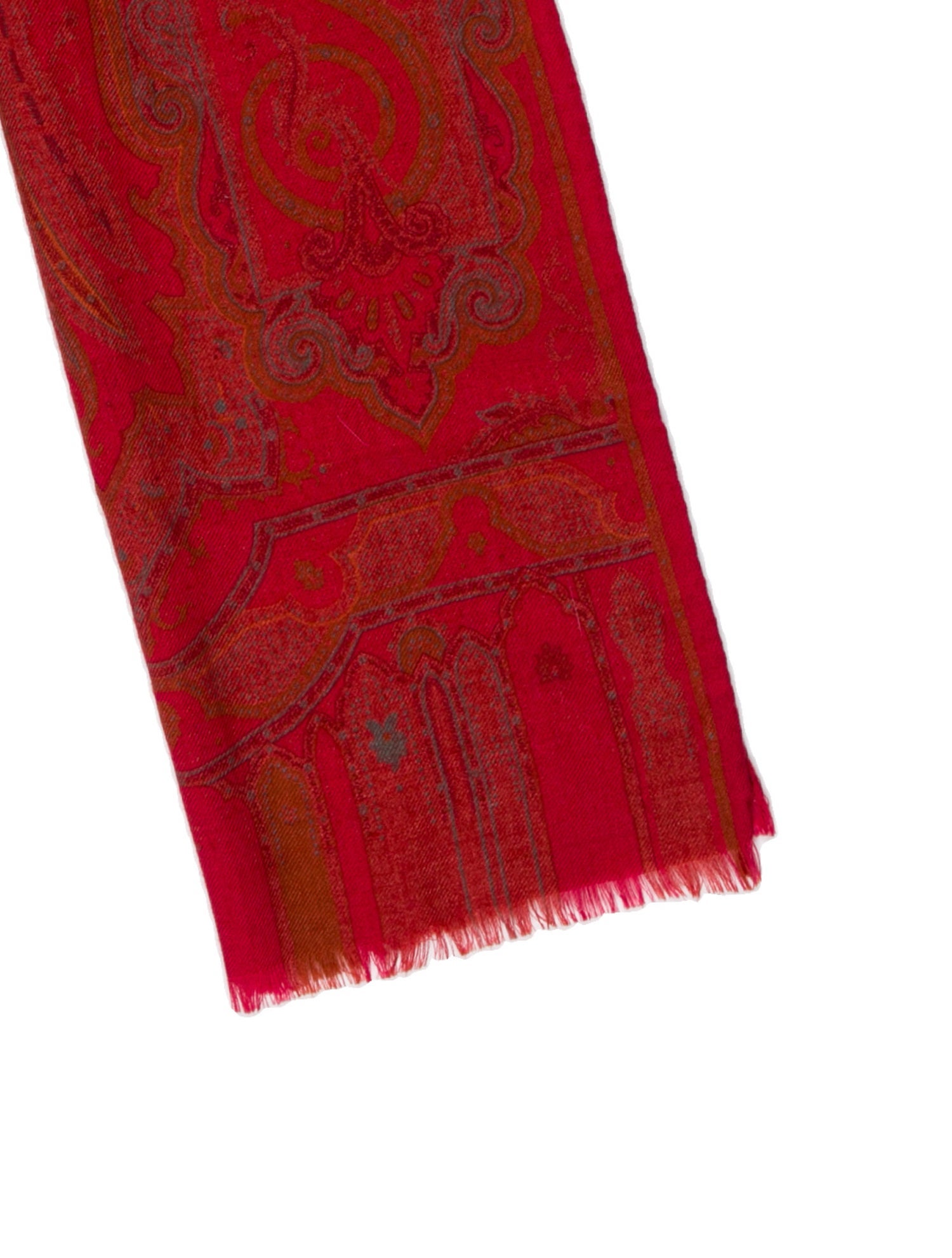 Etro Wool Paisley Print Scarf