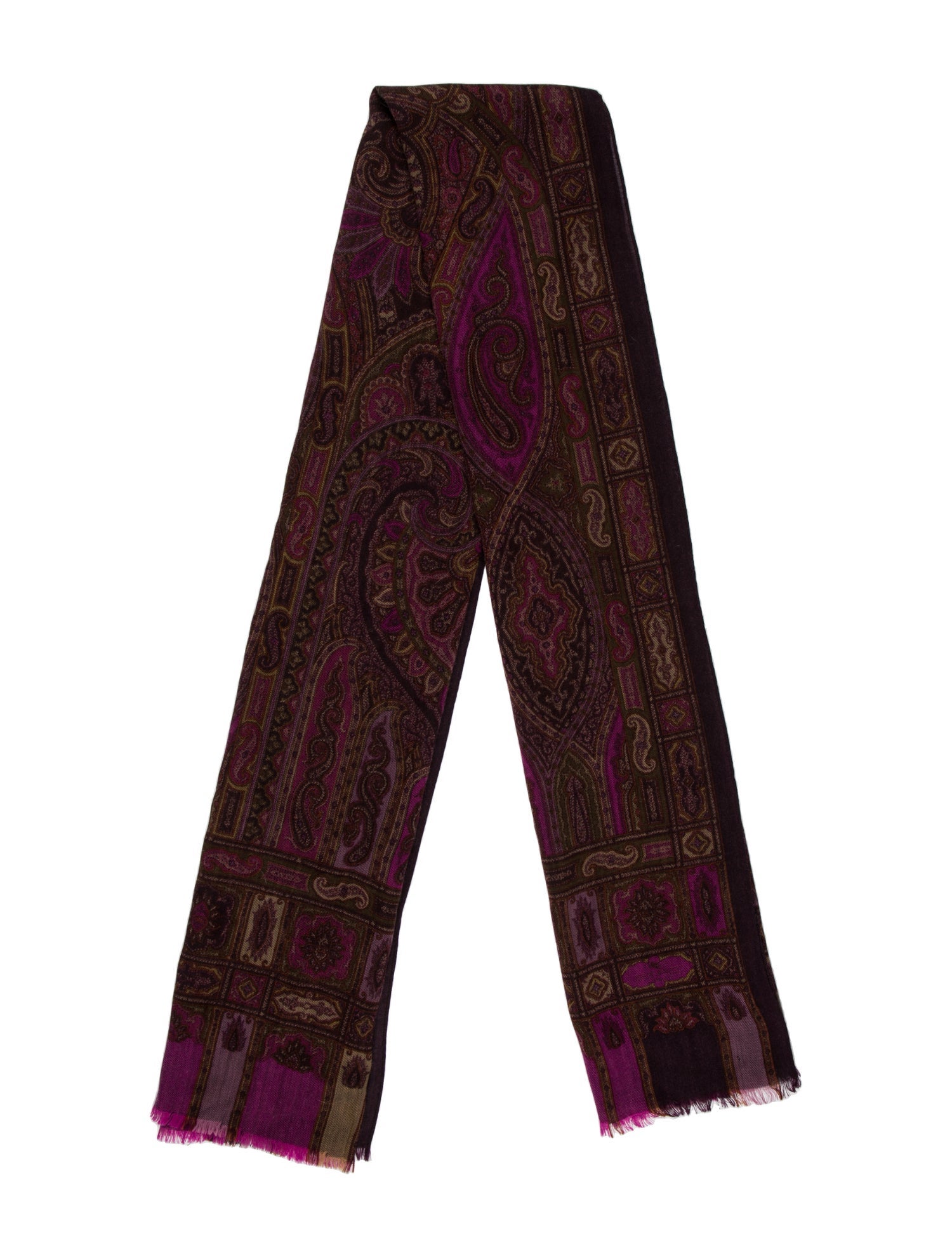 Etro Wool Paisley Print Scarf