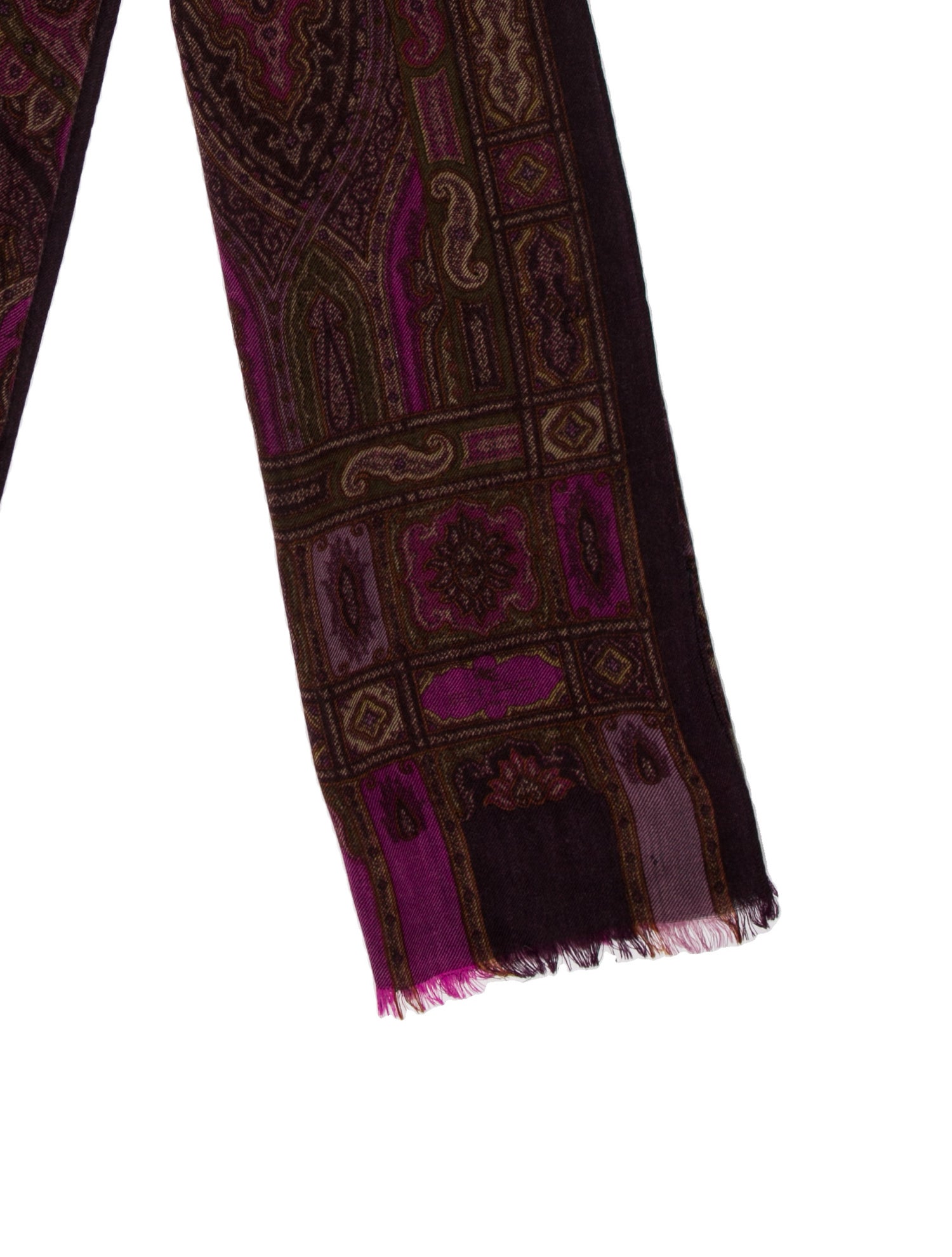 Etro Wool Paisley Print Scarf