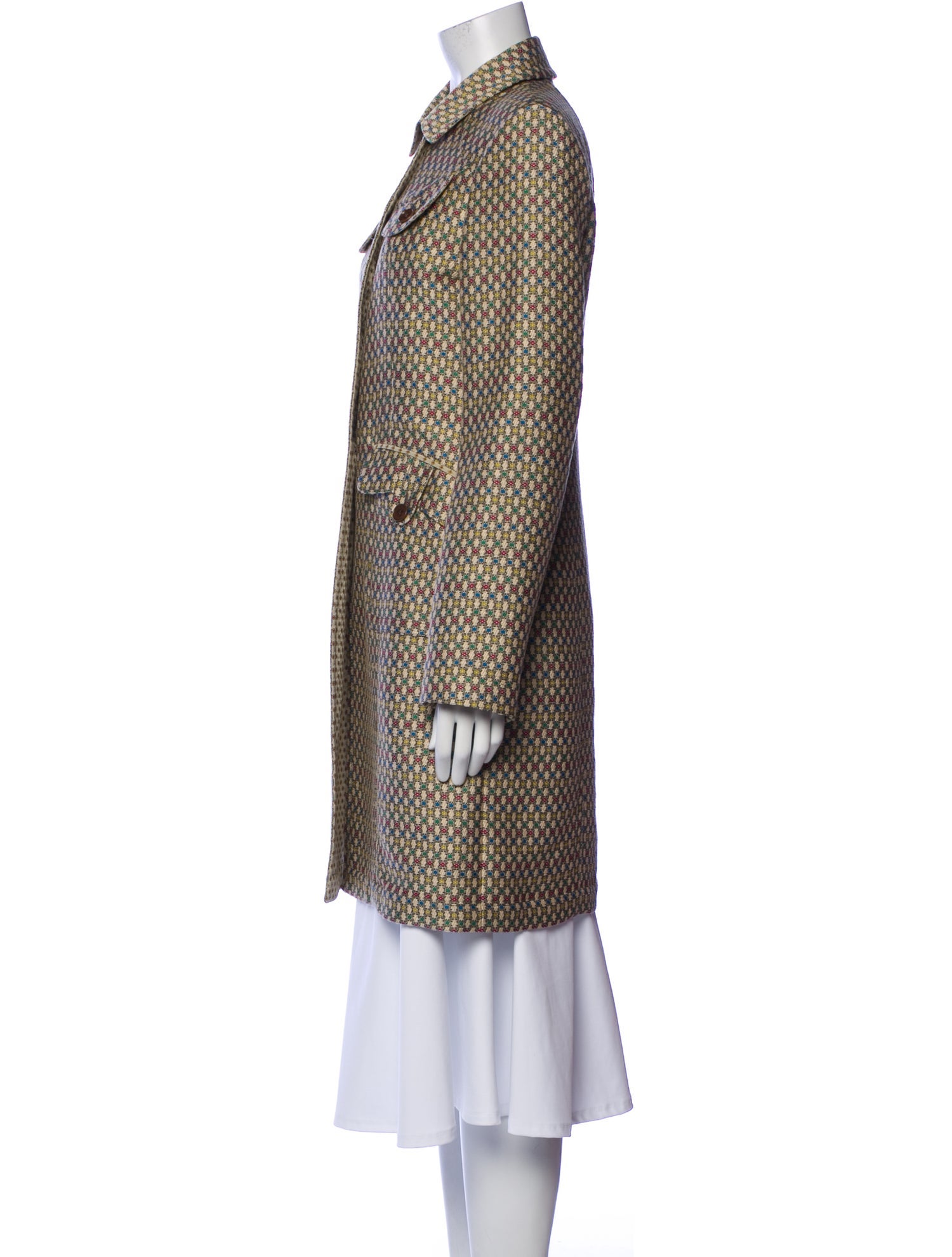 Etro Tweed Pattern Trench Coat