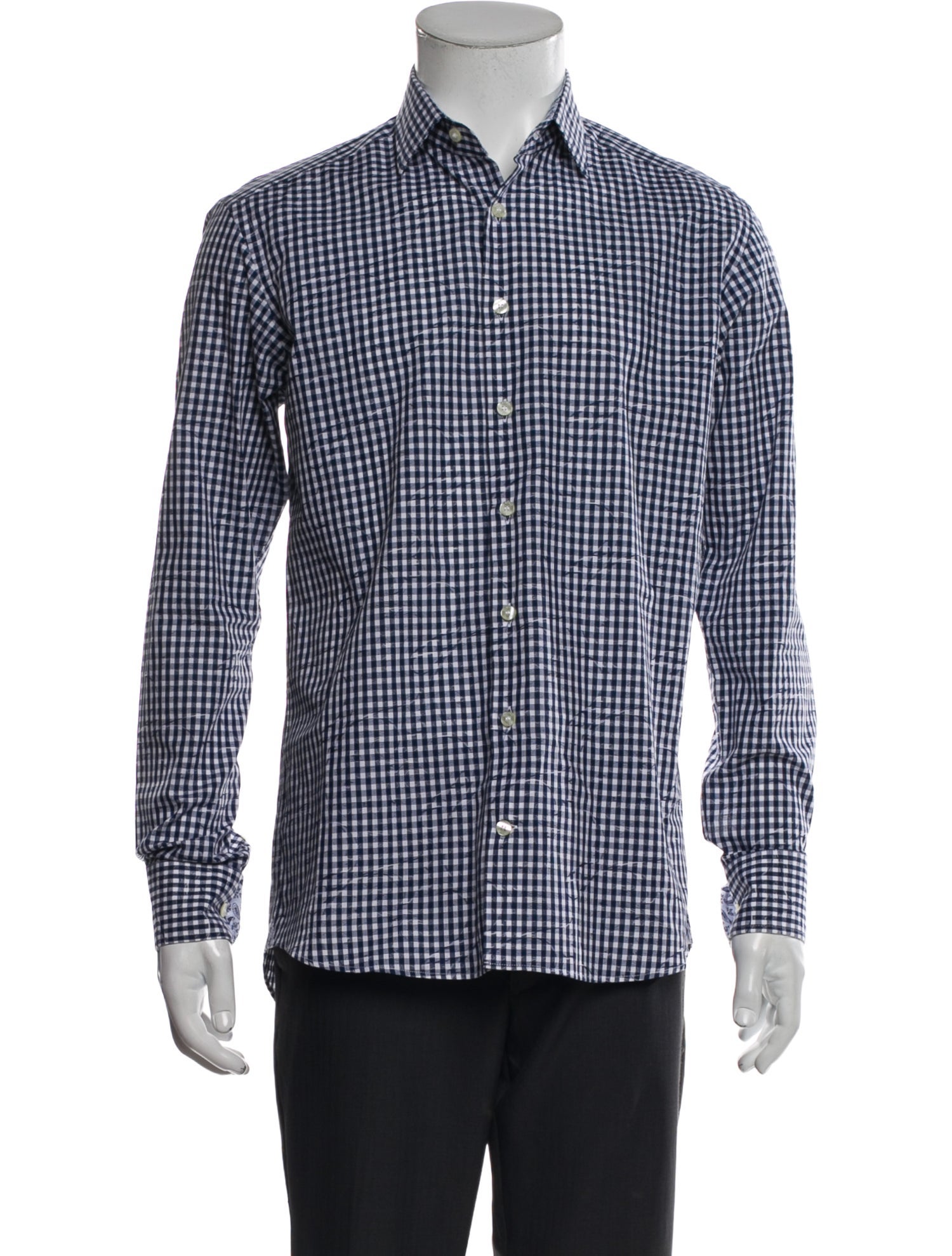 Etro Plaid Print Long Sleeve Shirt