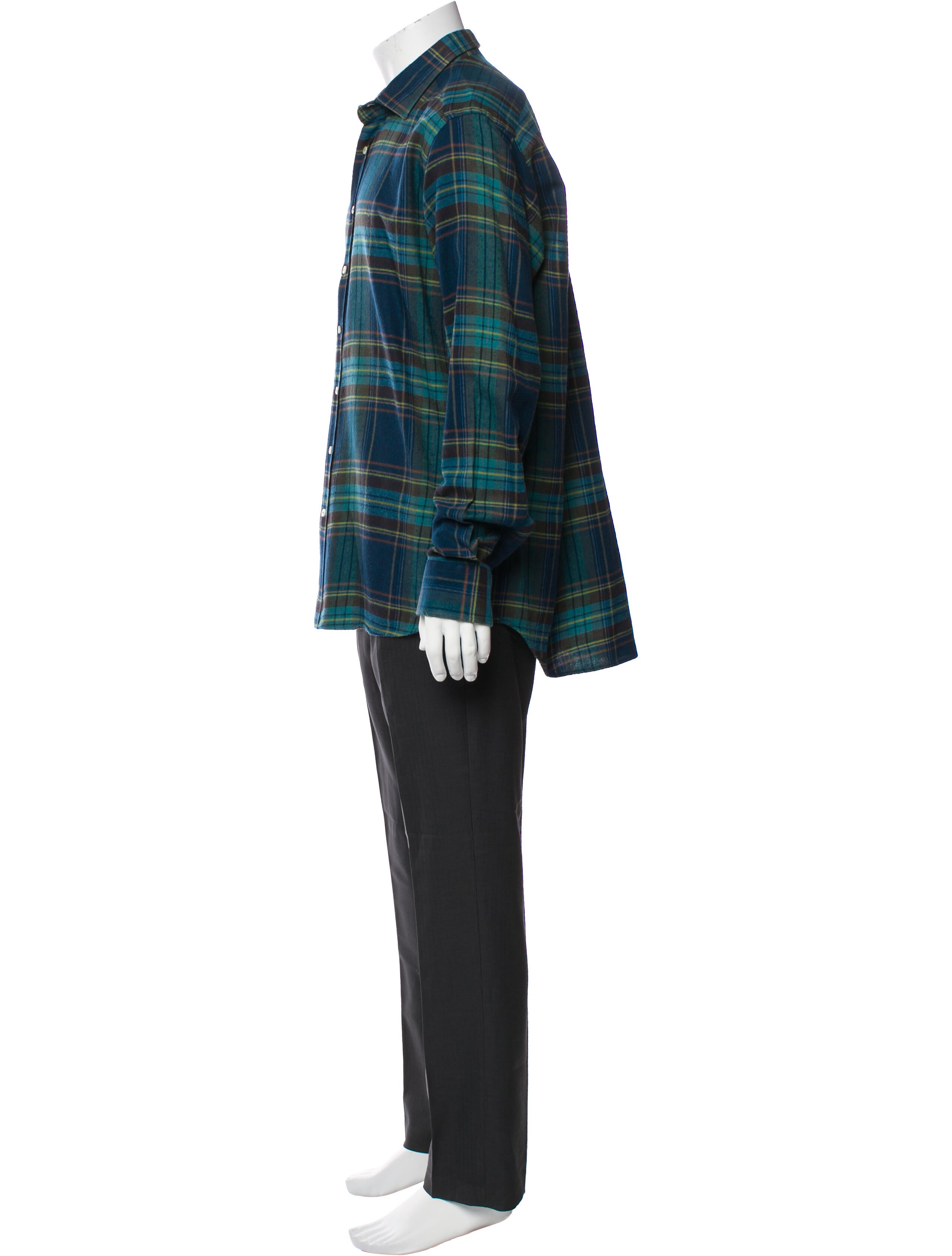 Etro Plaid Print Long Sleeve Shirt