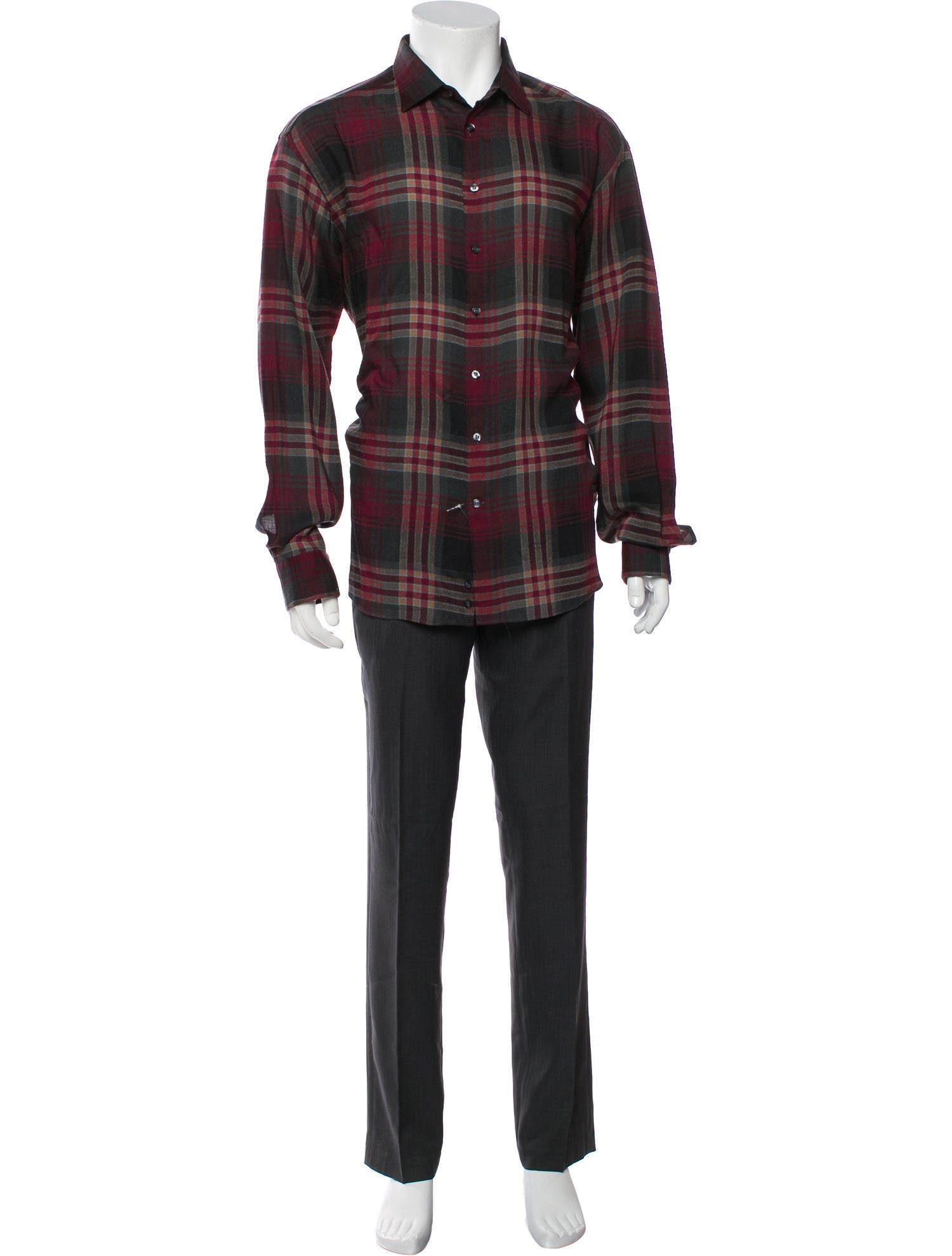 Etro Wool Plaid Print Shirt
