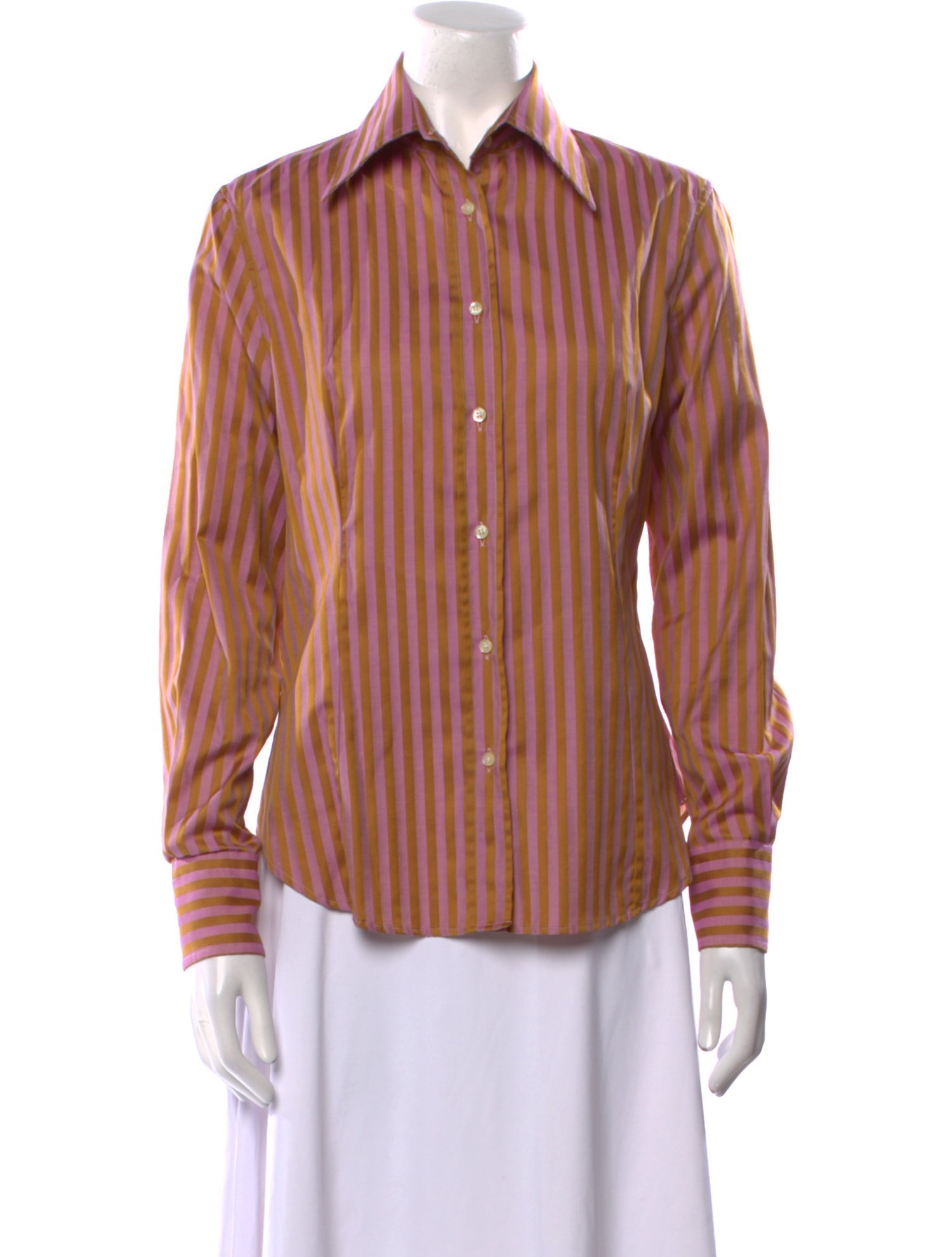Etro Striped Long Sleeve Button-Up Top