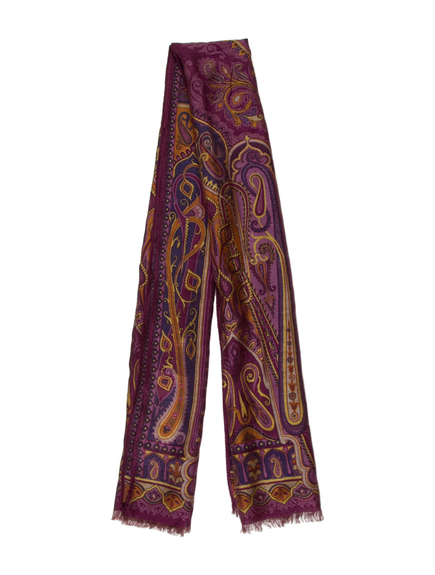Etro Wool Paisley Print Scarf