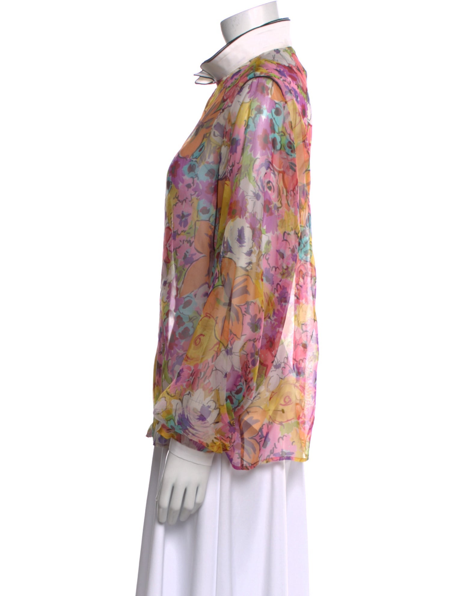 Etro Silk Floral Print Button-Up Top