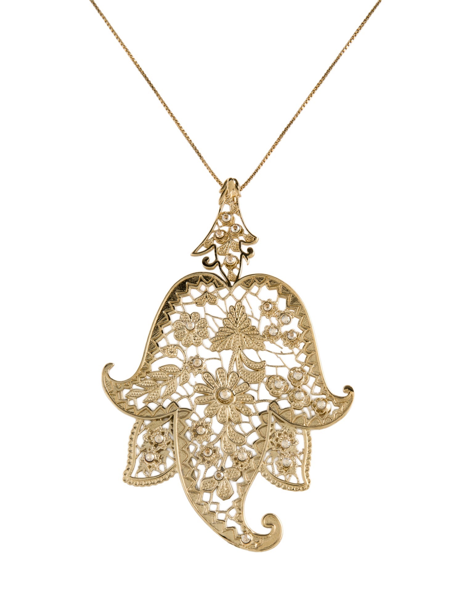 Etro Crystal Floral Pendant Necklace