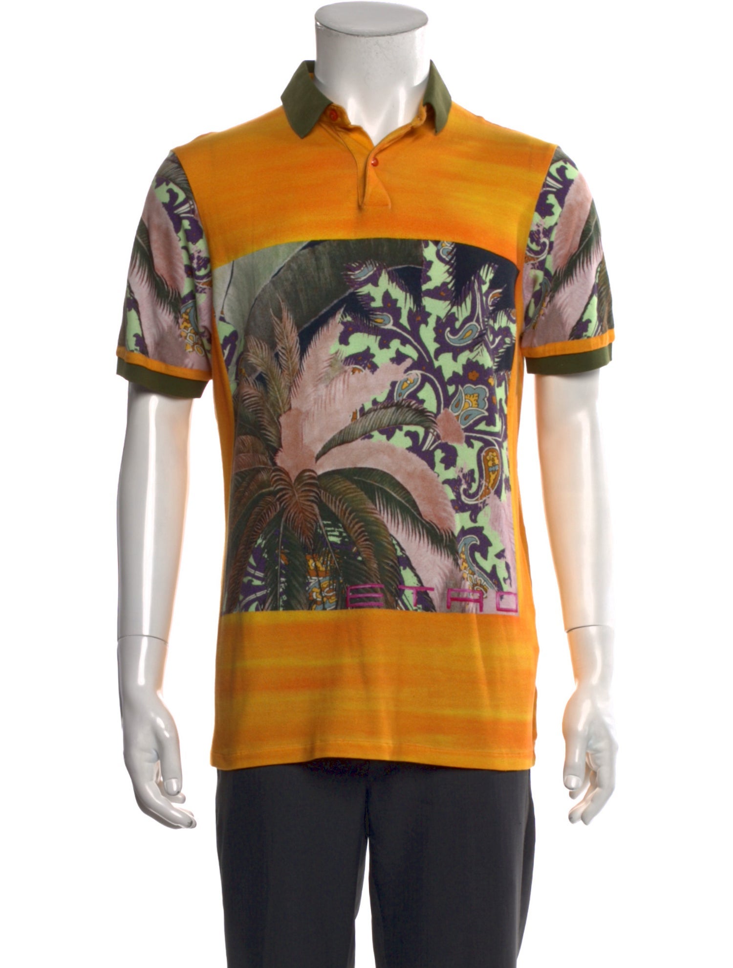 Etro Graphic Print Collar Polo Shirt