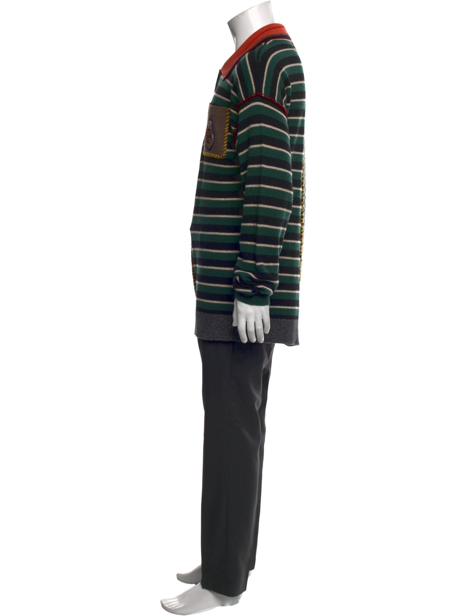 Etro Striped Collar Polo Sweater