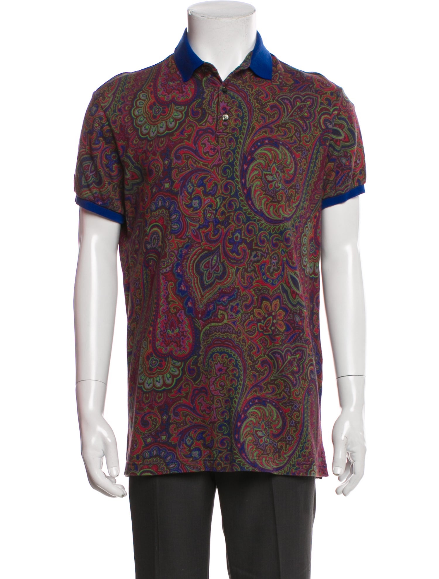 Etro Printed Collar Polo Shirt