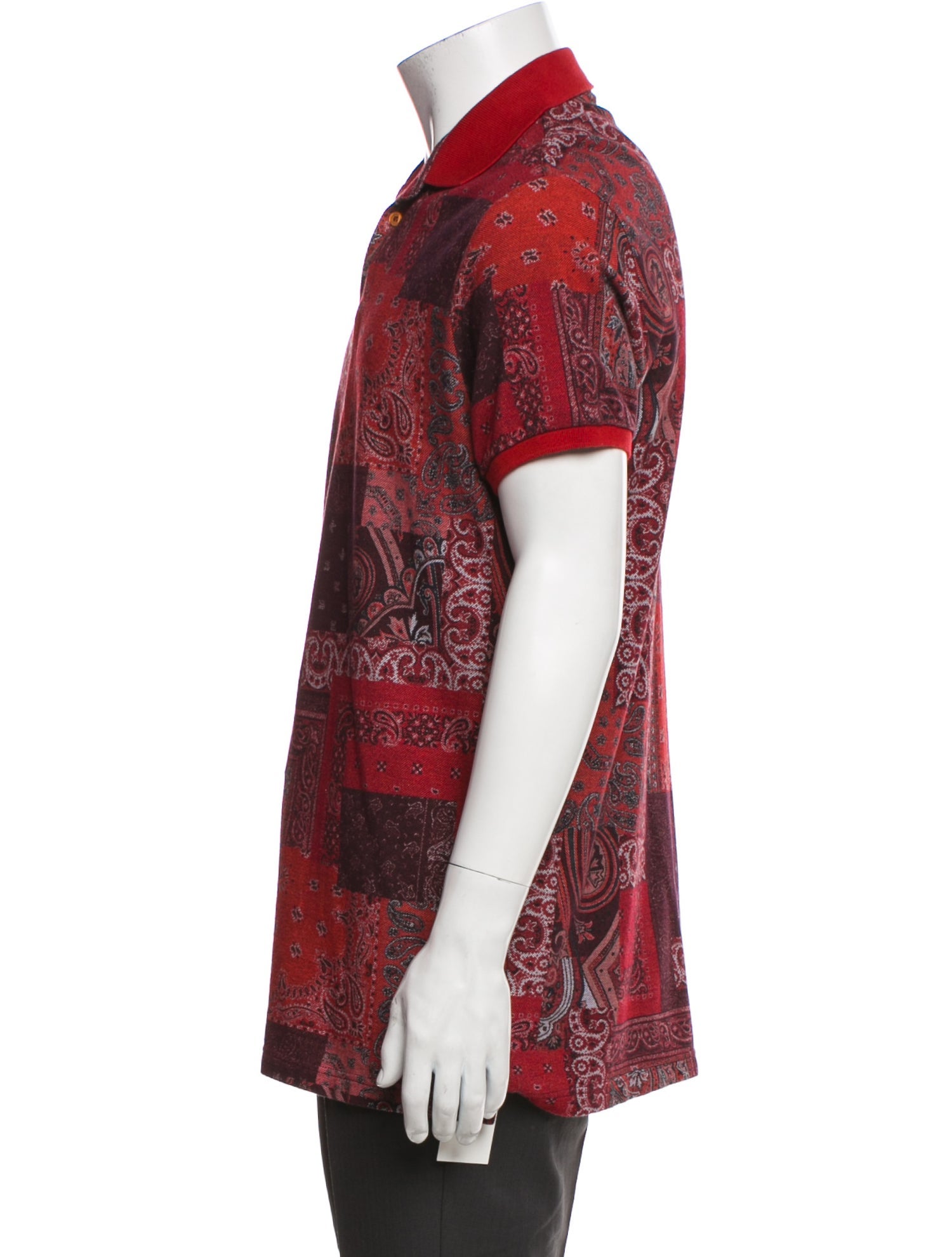 Etro Paisley Print Collar Polo Shirt