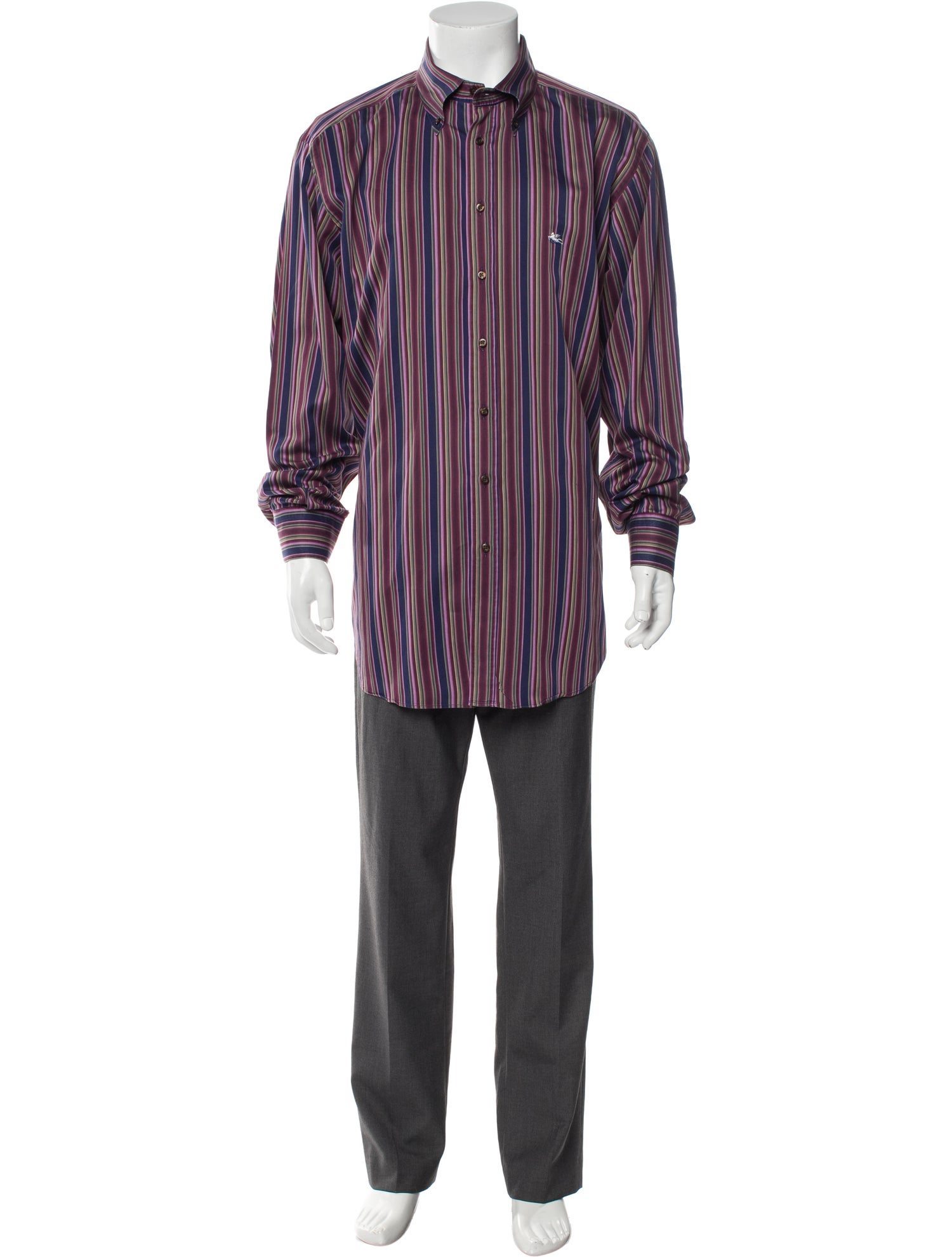 Etro Striped Long Sleeve Dress Shirt