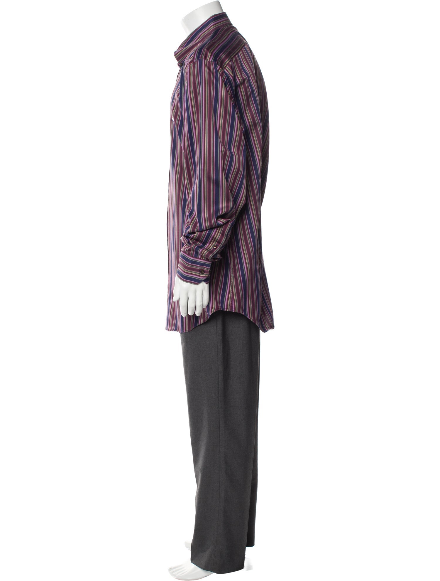 Etro Striped Long Sleeve Dress Shirt