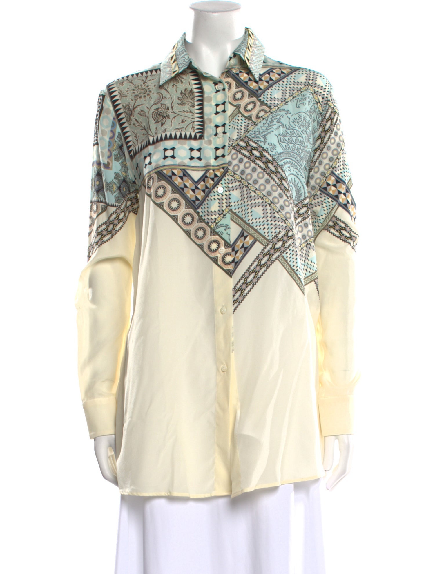 Etro Silk Printed Button-Up Top