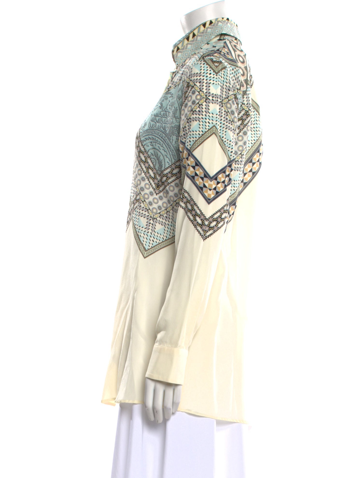 Etro Silk Printed Button-Up Top