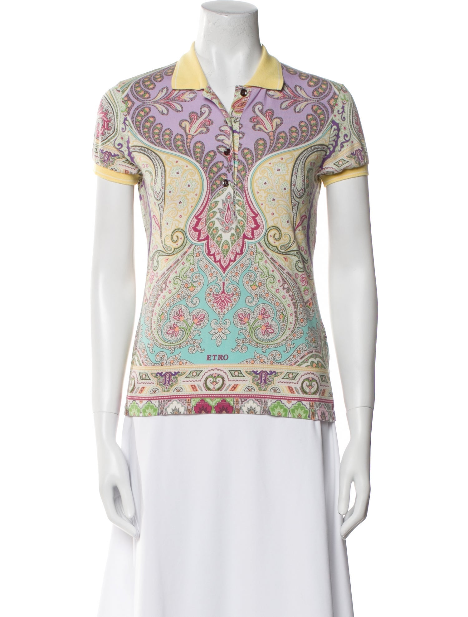 Etro Paisley Print Short Sleeve Polo