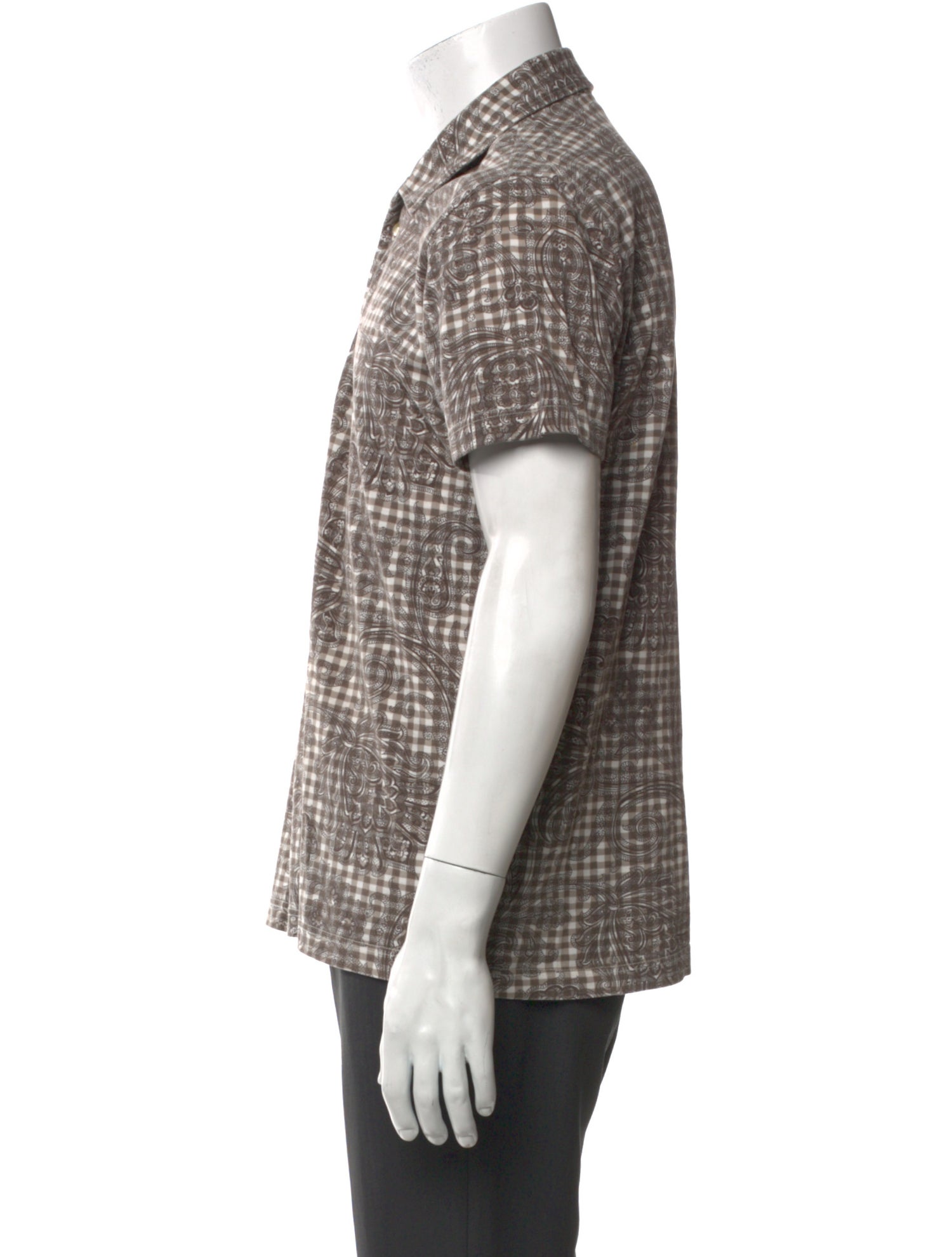 Etro Plaid Print Collar Polo Shirt