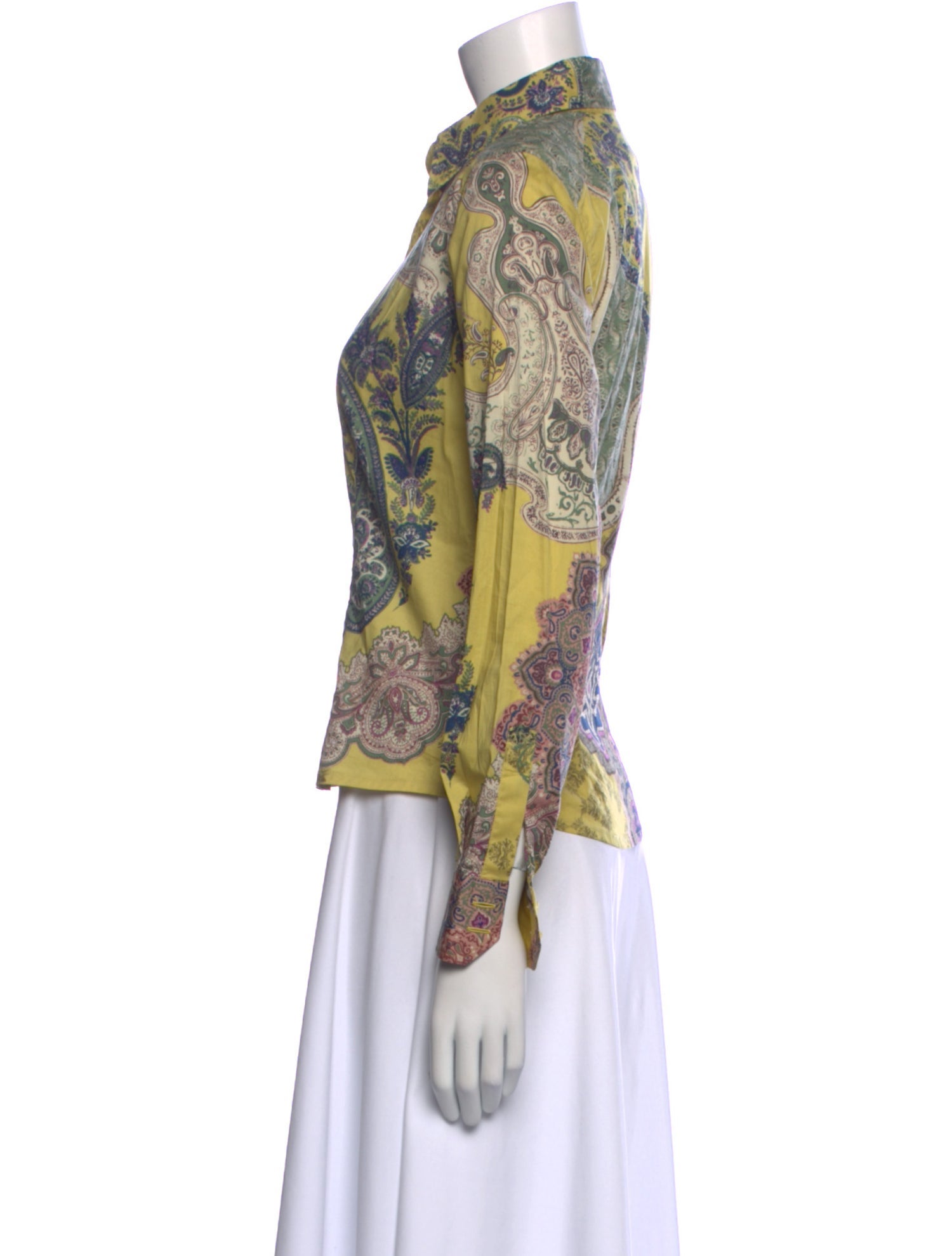 Etro Paisley Print Long Sleeve Button-Up Top