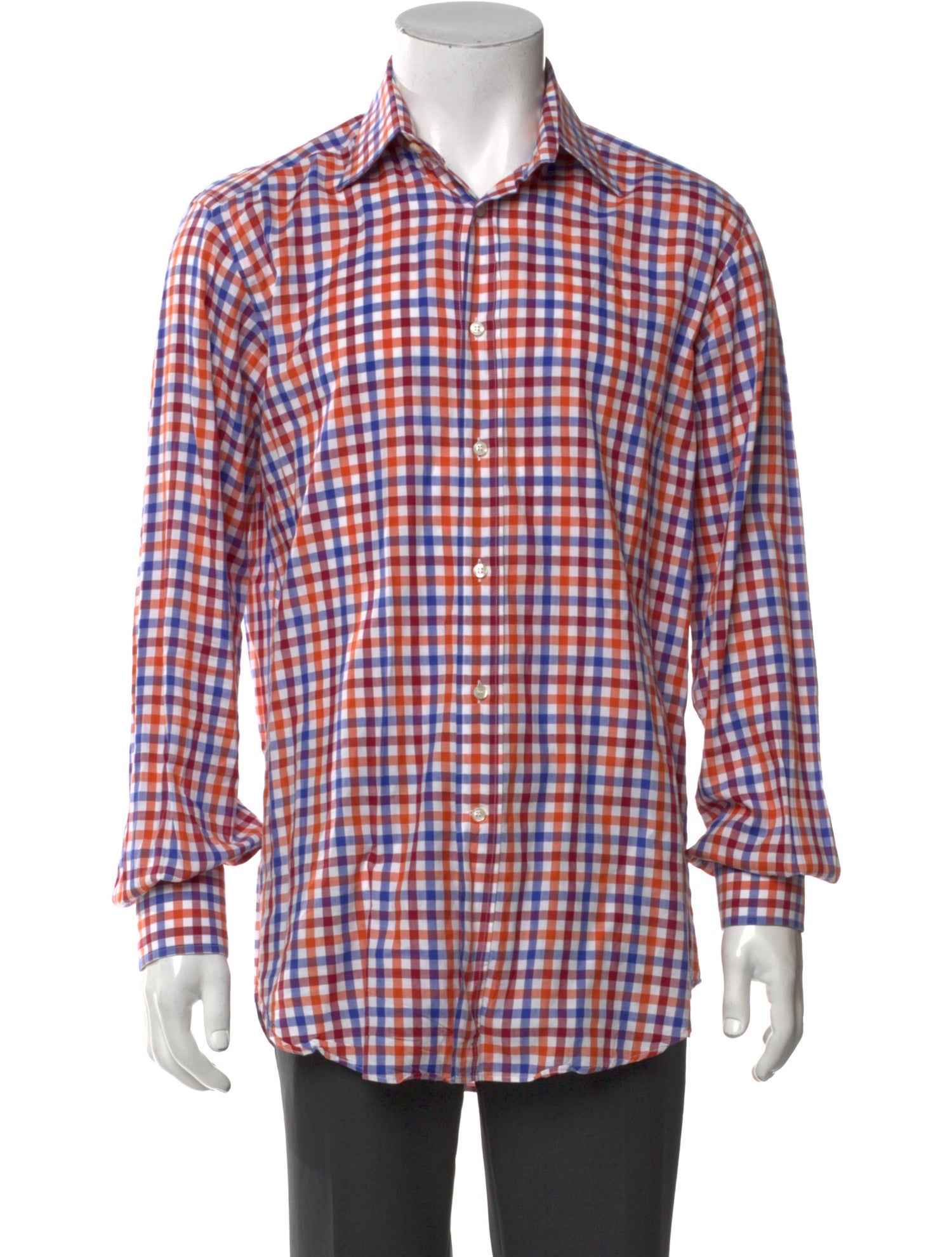 Etro Plaid Print Long Sleeve Dress Shirt