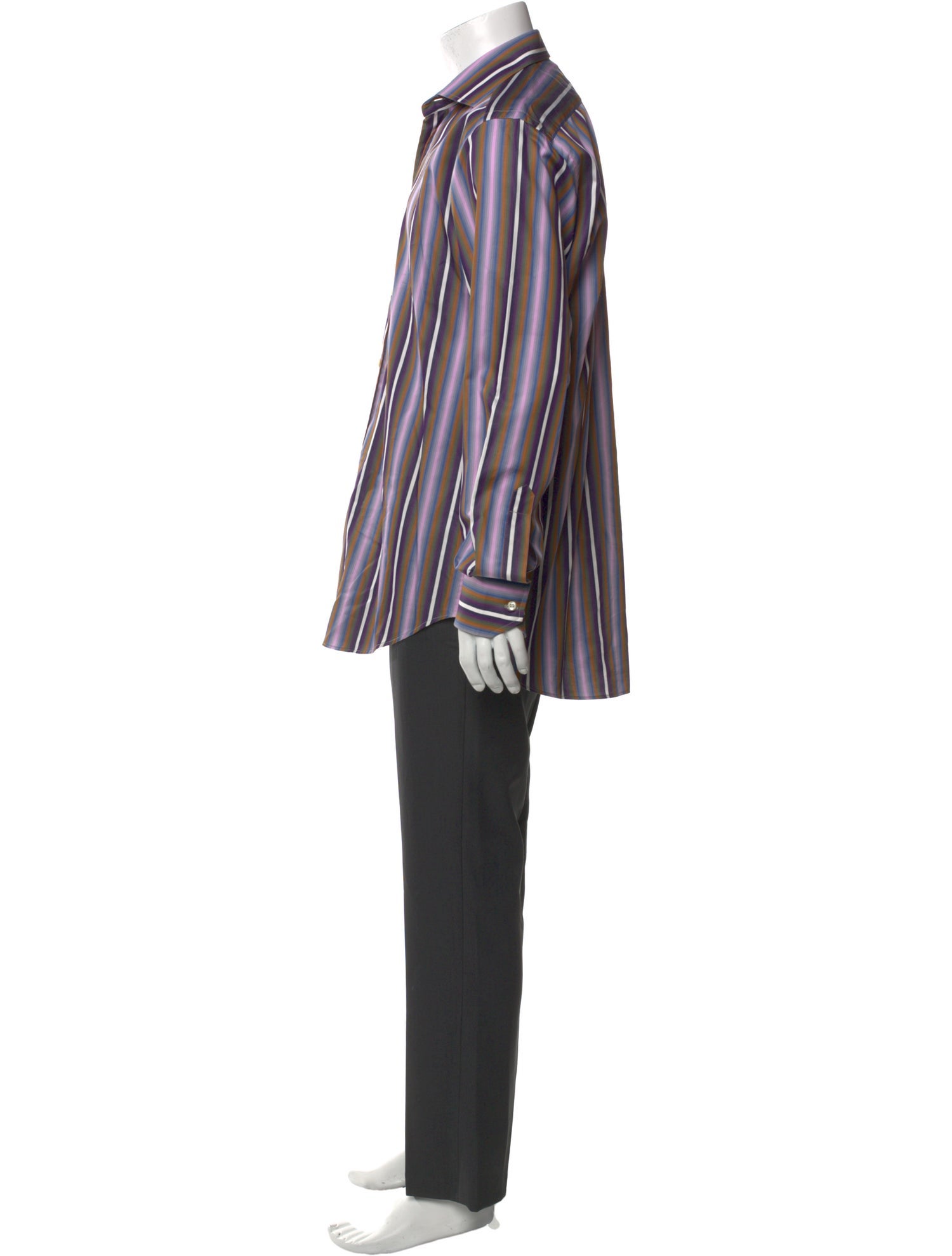 Etro Striped Long Sleeve Dress Shirt
