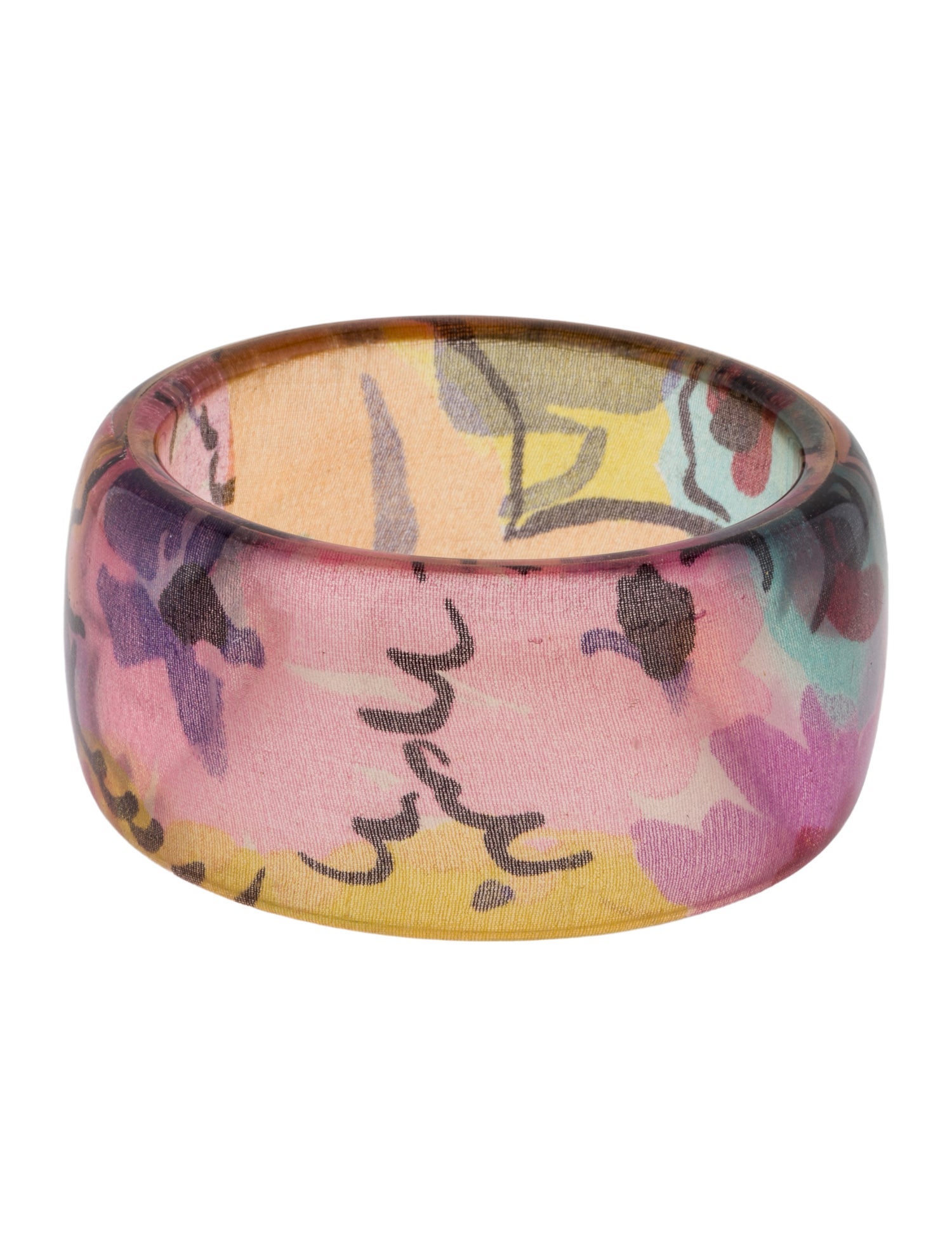 Etro Printed Resin Wide Bangle Bracelet
