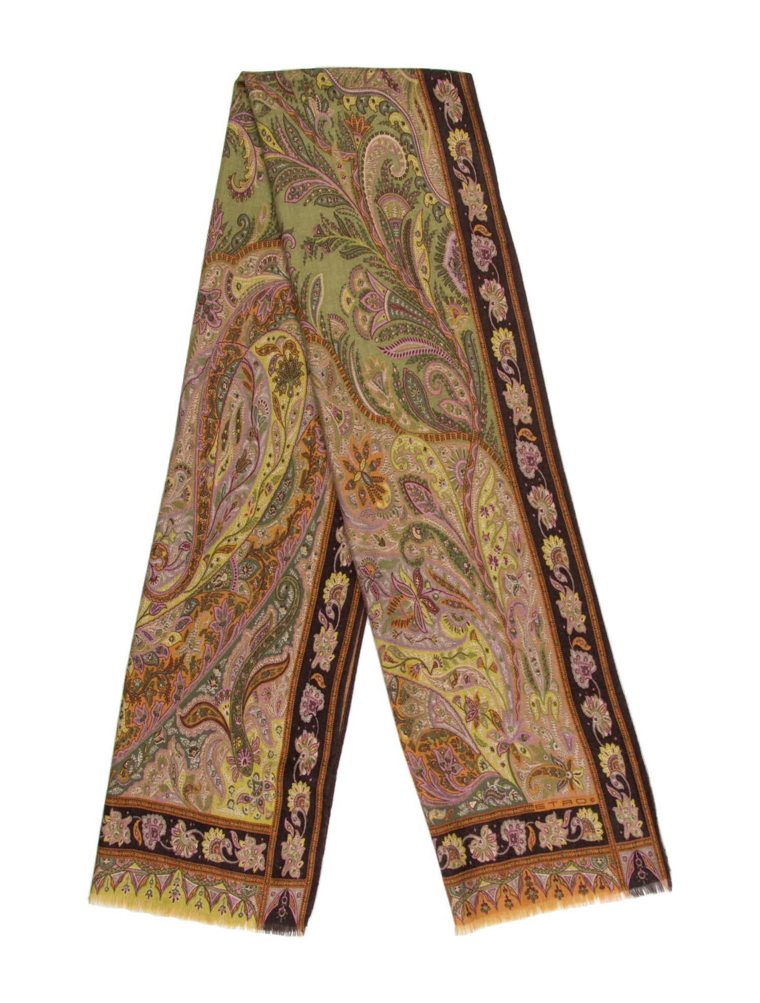 Etro Cashmere Paisley Print Scarf