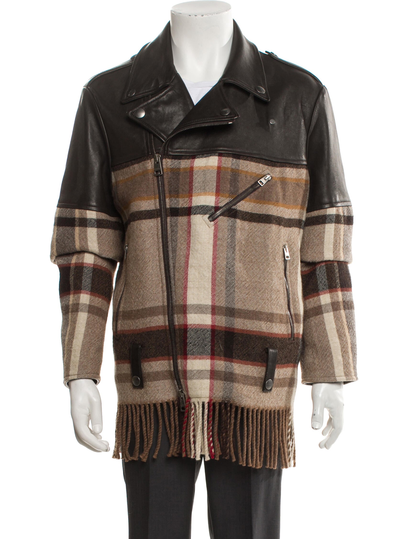 Etro Wool Plaid Print Peacoat