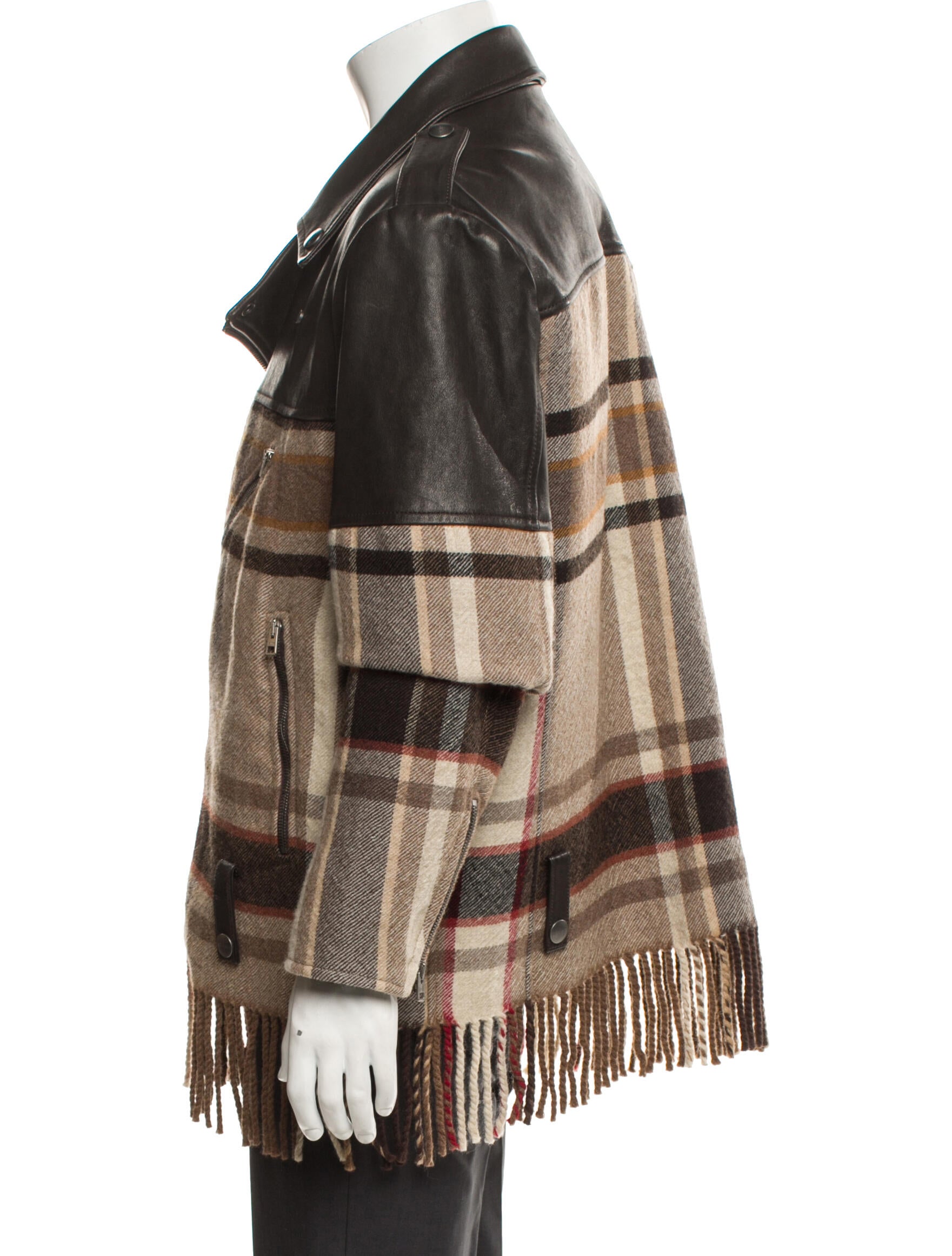 Etro Wool Plaid Print Peacoat