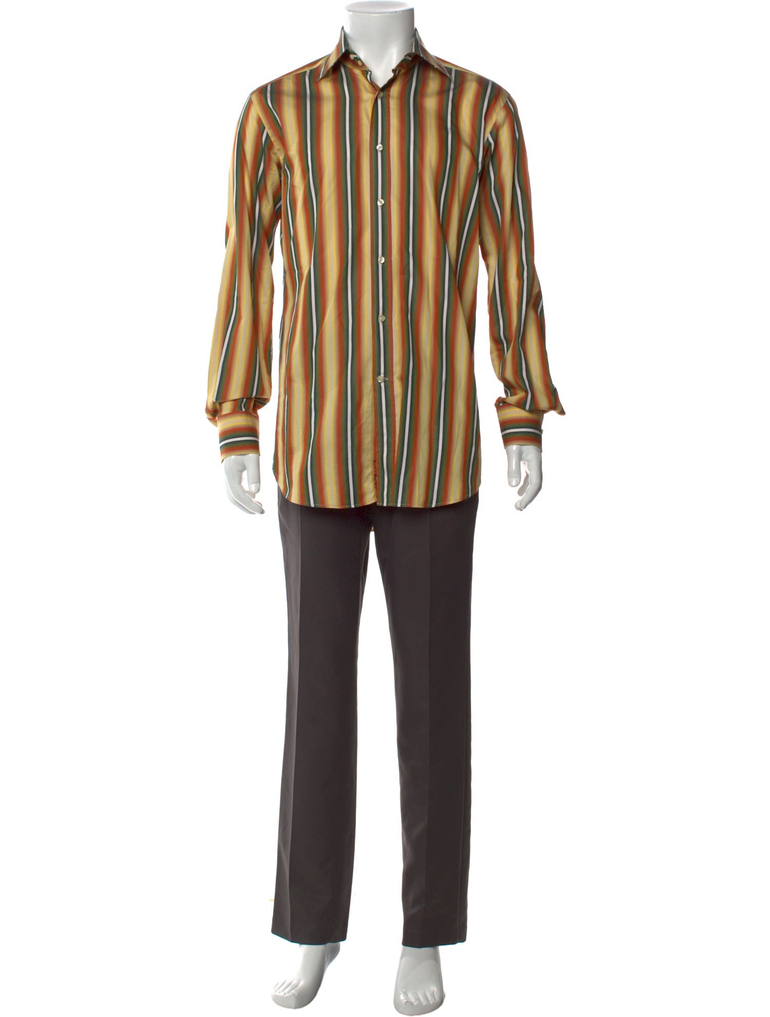 Etro Striped Long Sleeve Dress Shirt