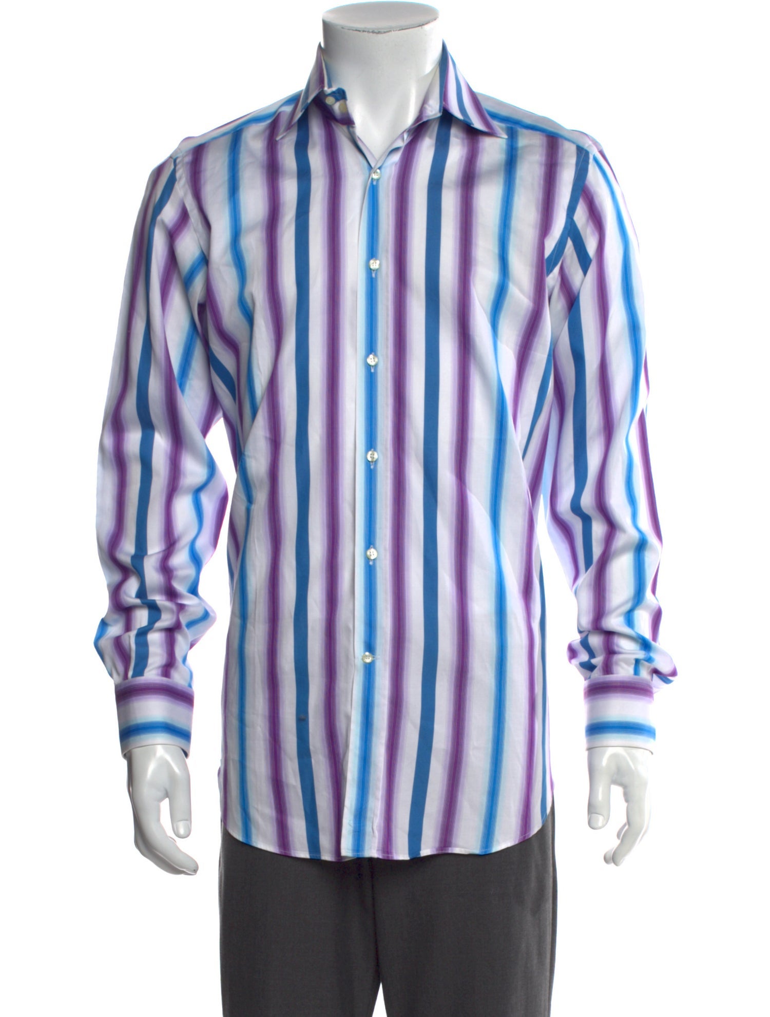 Etro Striped Long Sleeve Dress Shirt