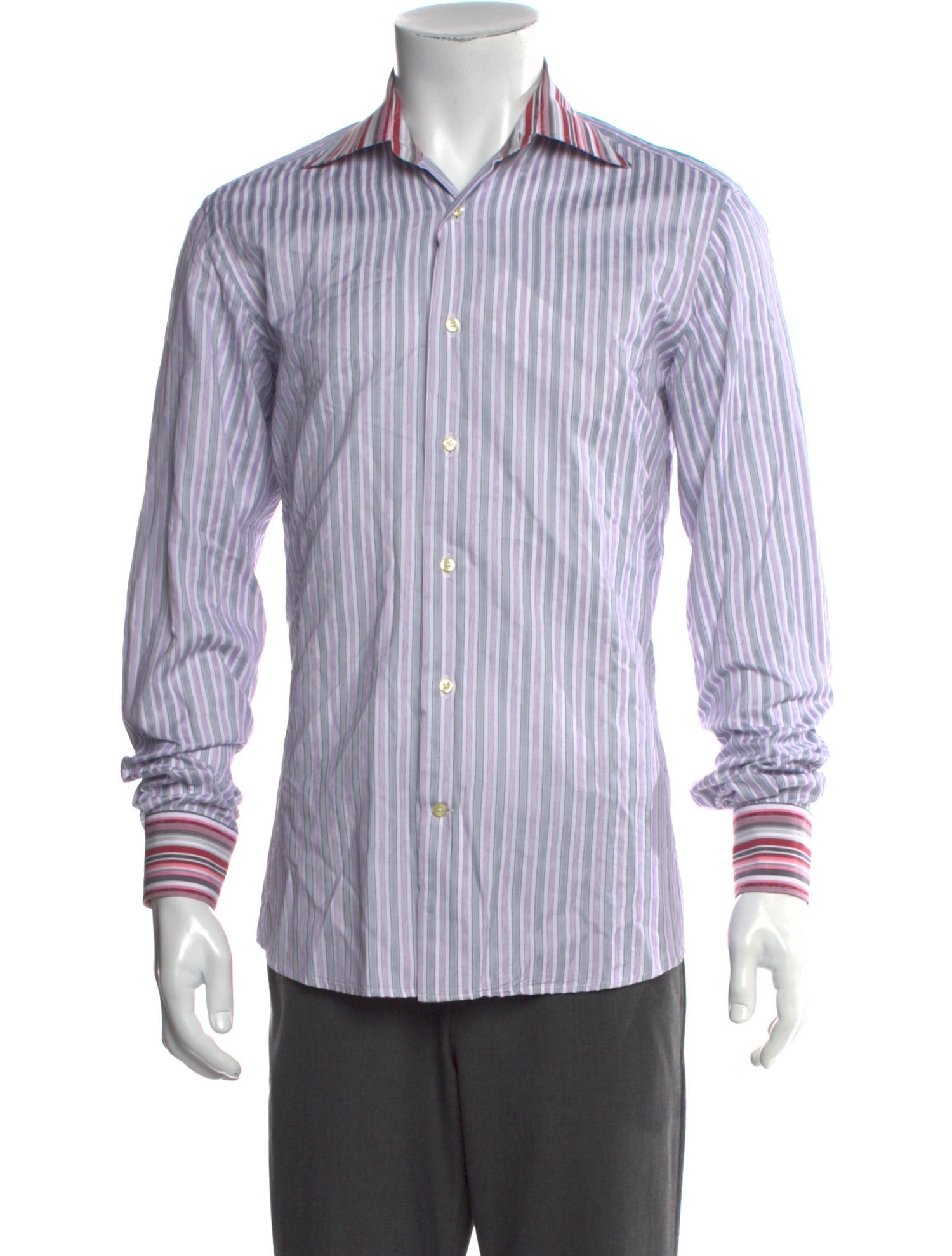 Etro Striped Long Sleeve Dress Shirt