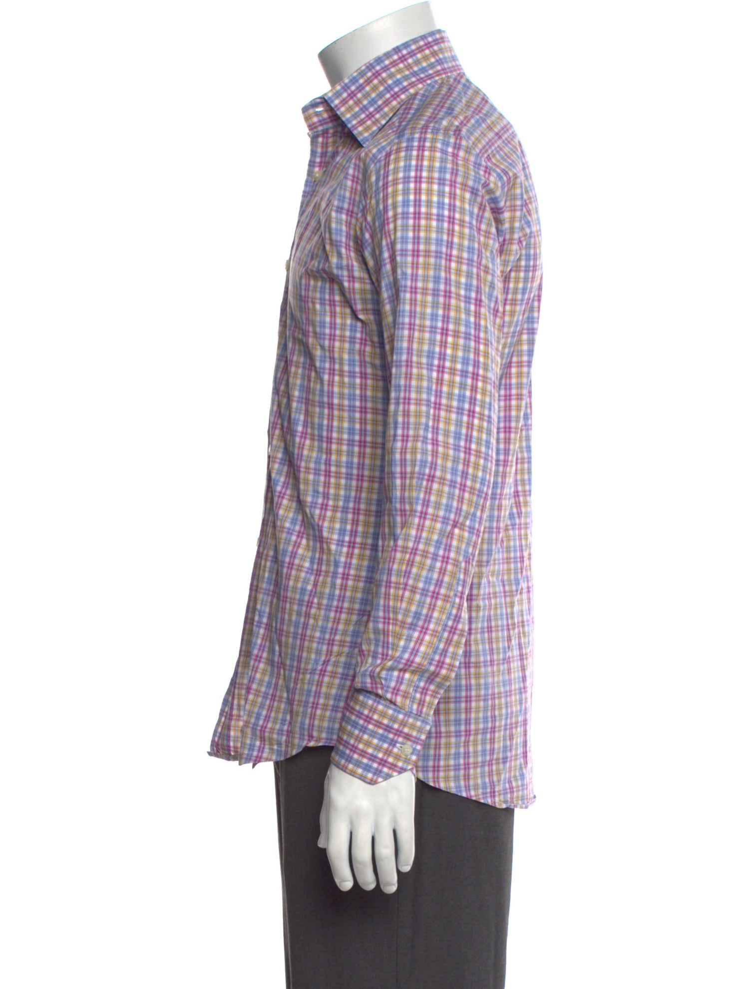 Etro Plaid Print Long Sleeve Shirt