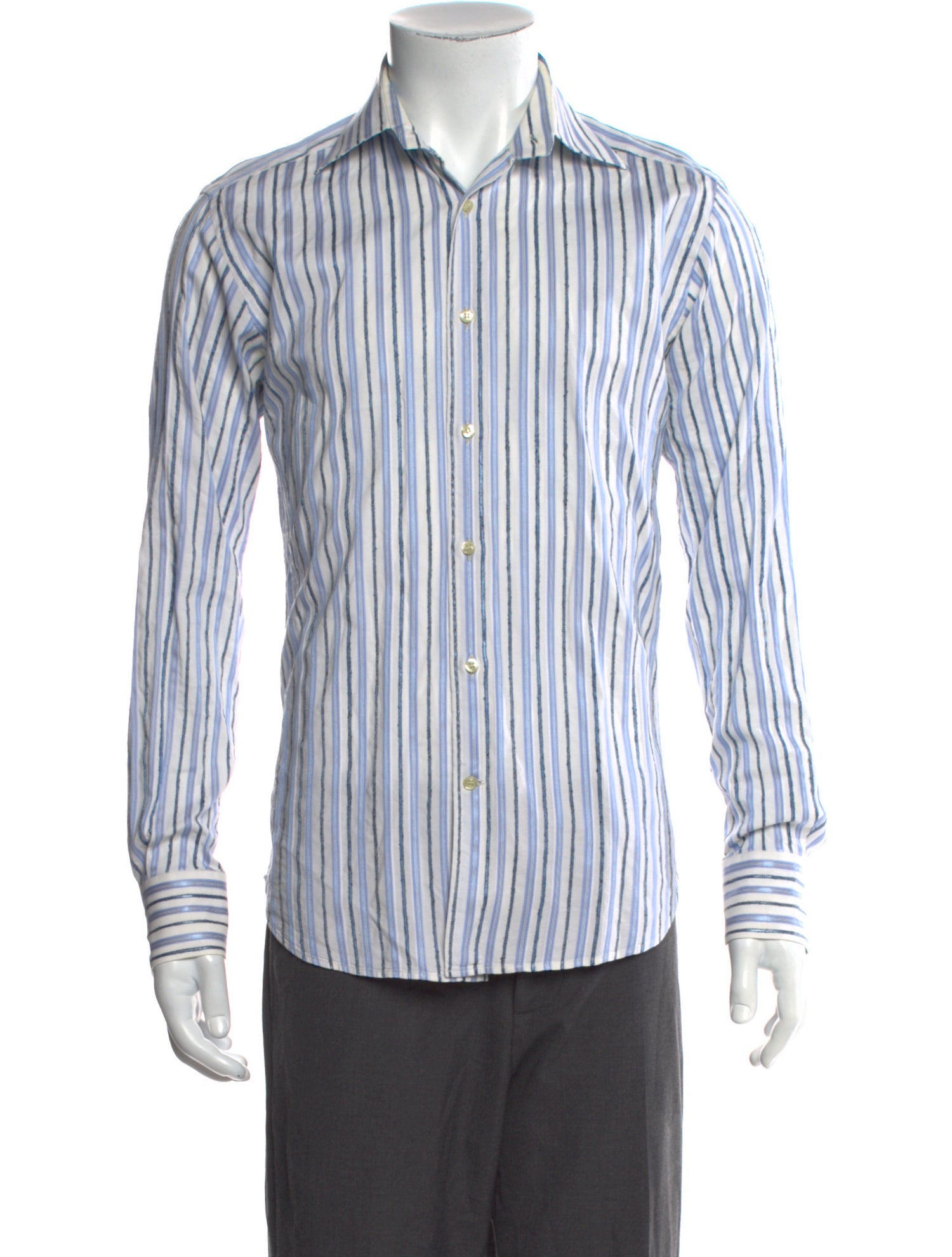 Etro Striped Long Sleeve Dress Shirt