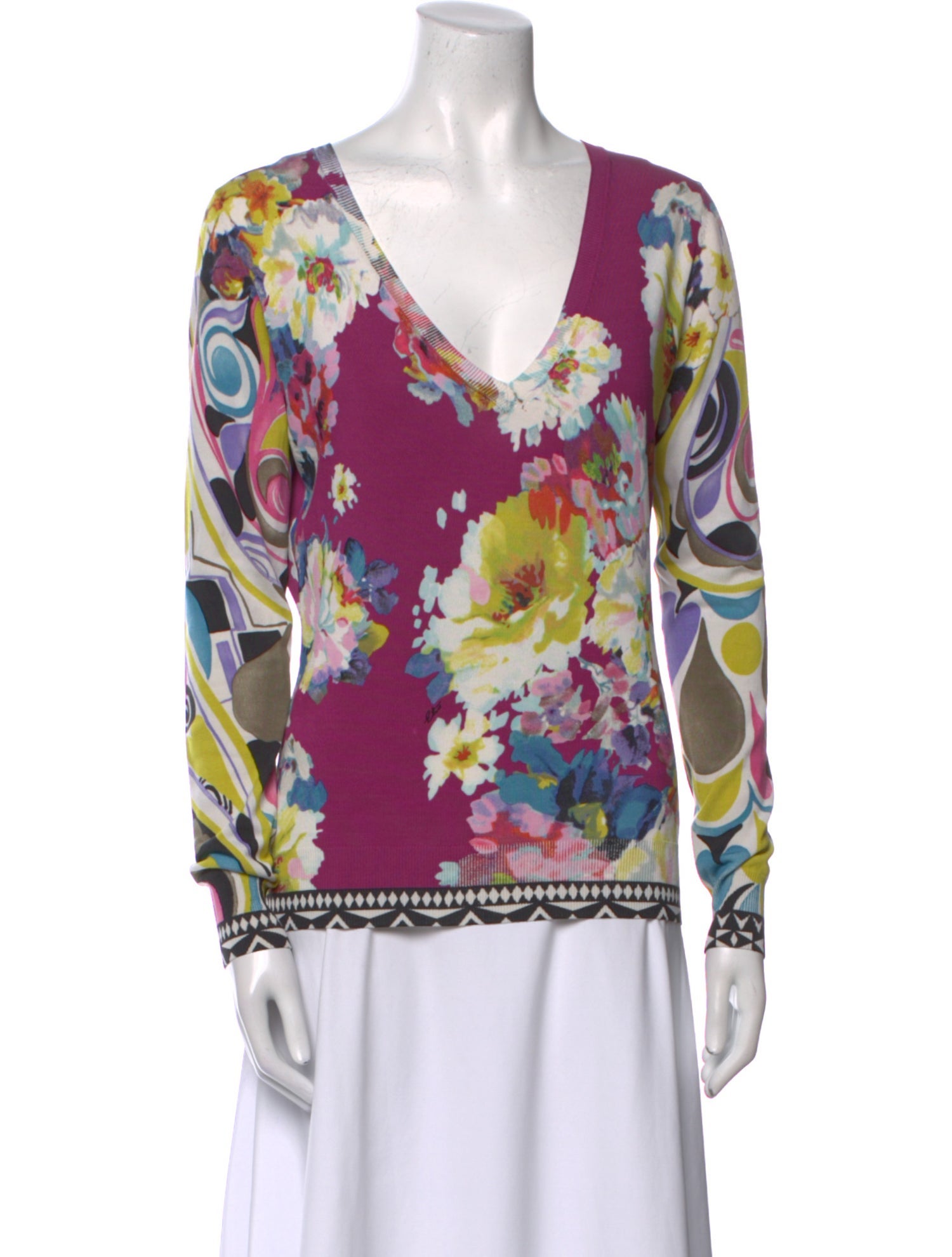 Etro Silk Floral Print Sweater