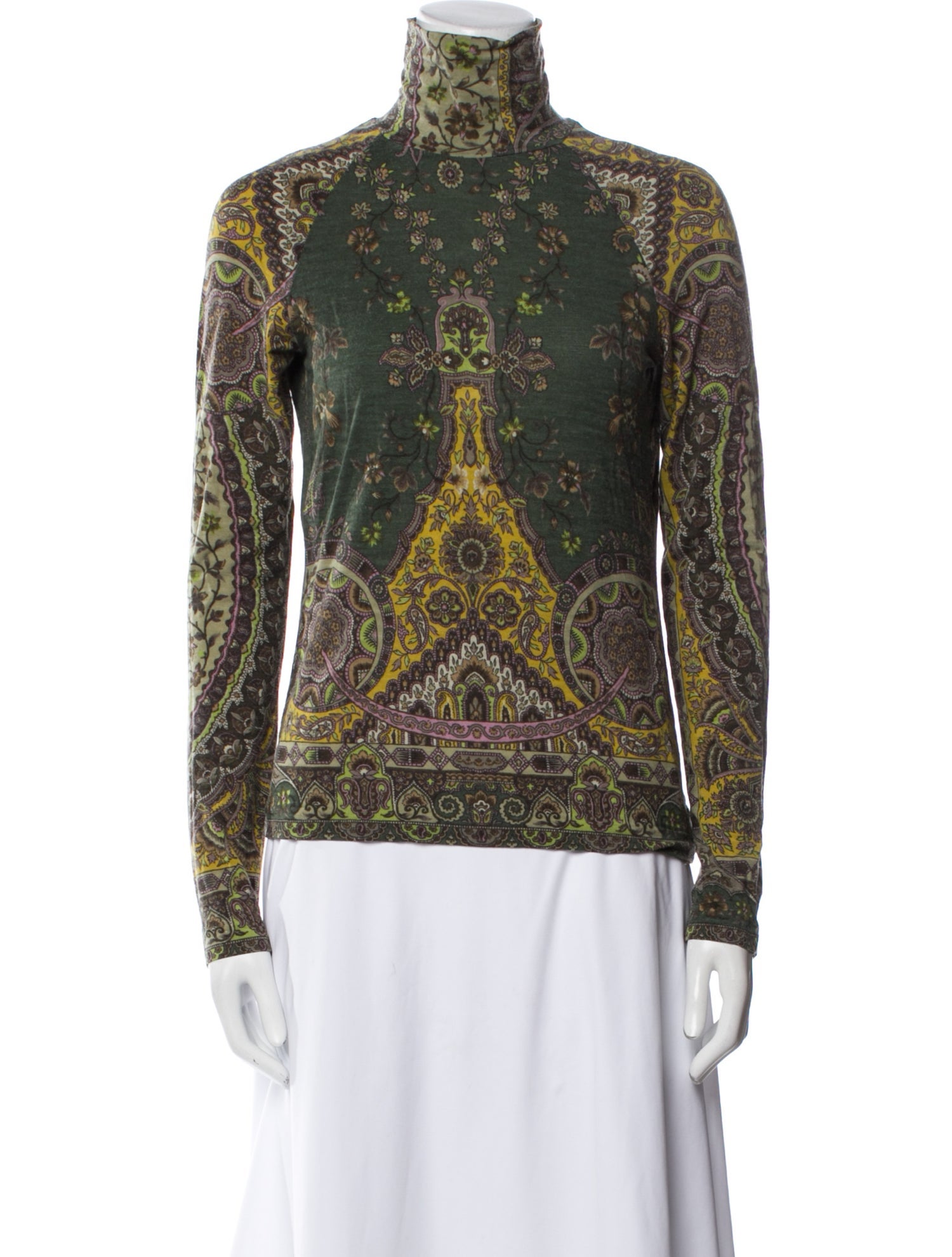 Etro Wool Paisley Print Sweatshirt