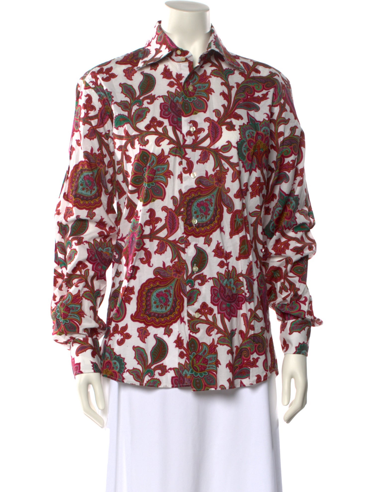 Etro Floral Print Long Sleeve Button-Up Top