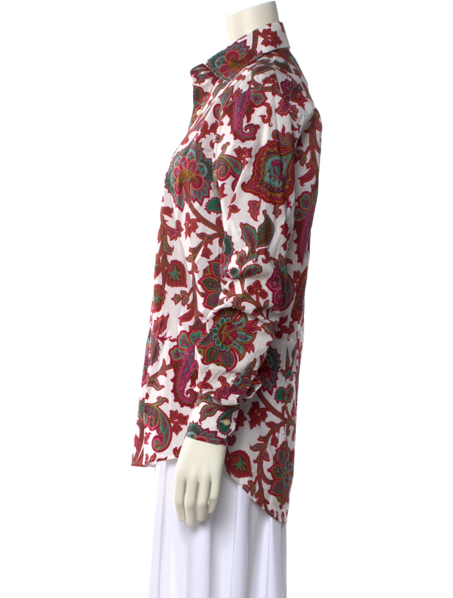 Etro Floral Print Long Sleeve Button-Up Top