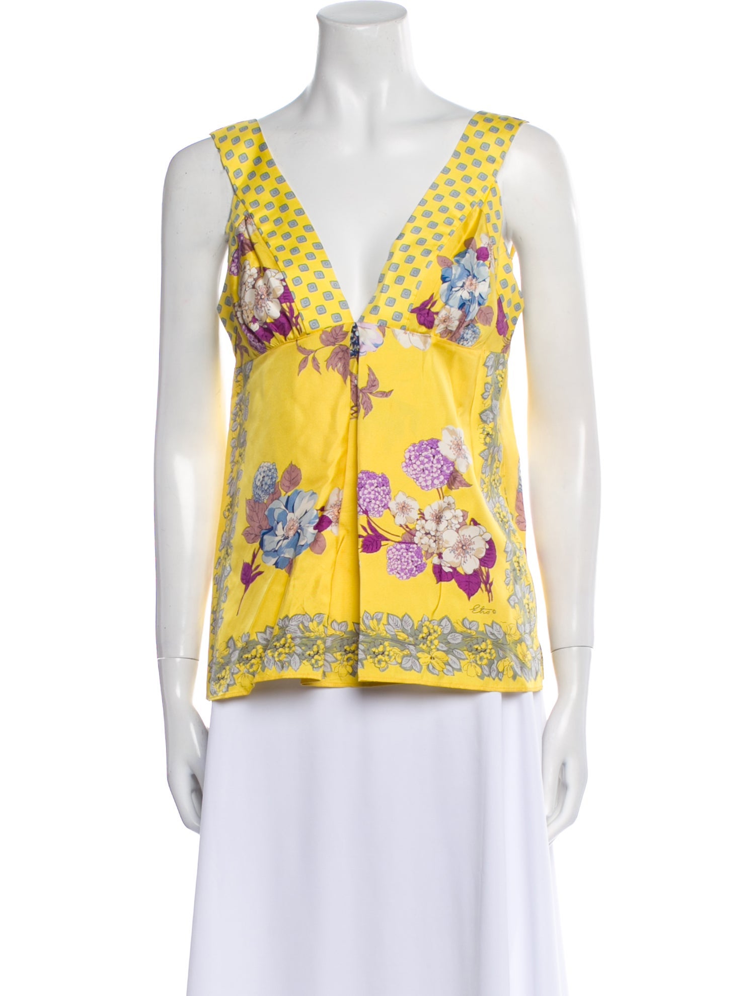 Etro Silk Floral Print Top