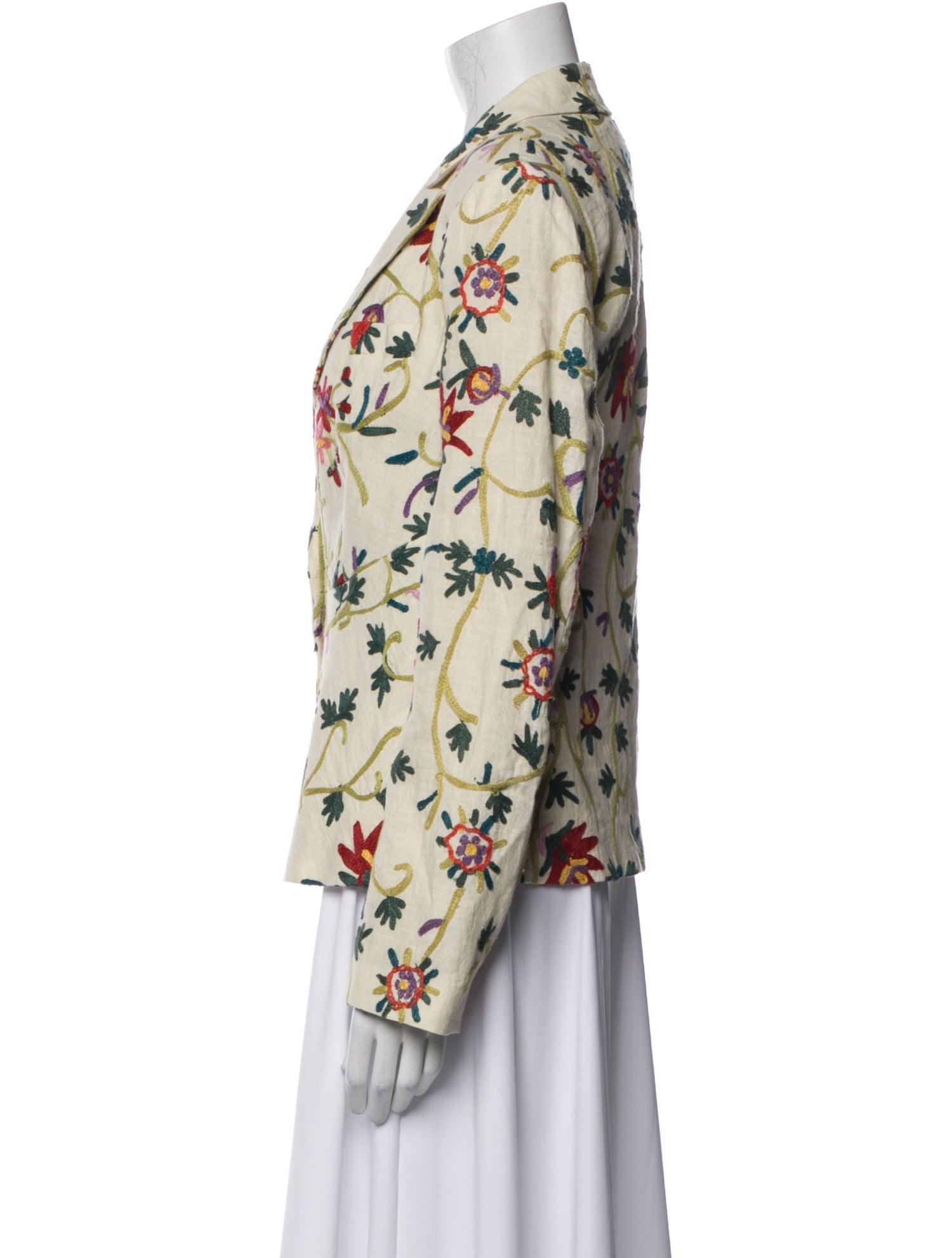 Etro Linen Floral Print Blazer