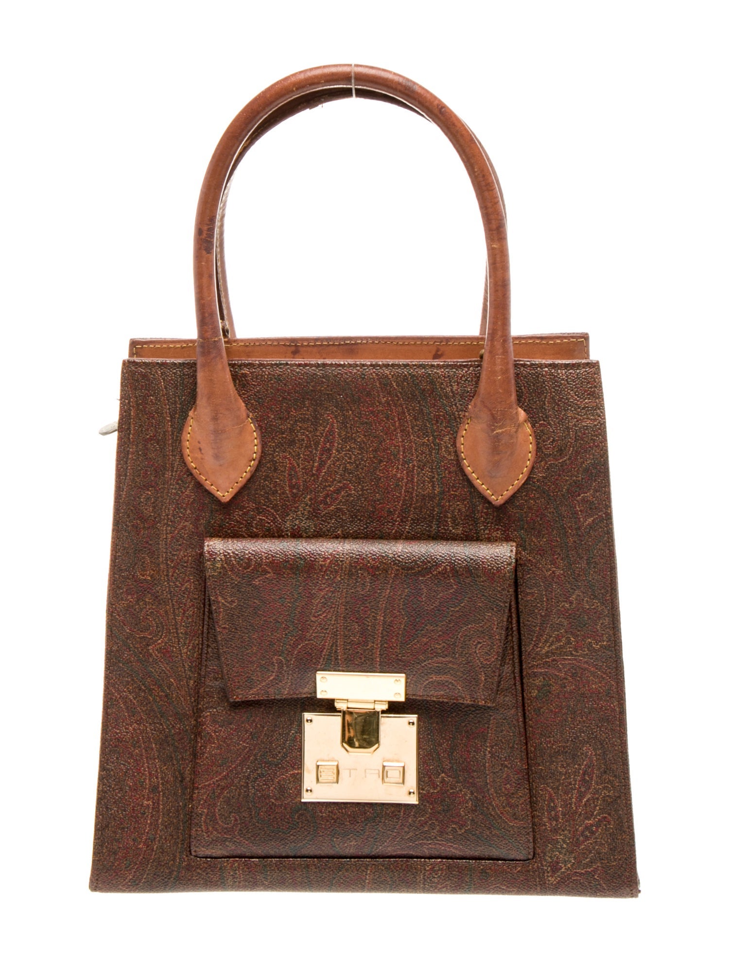 Etro Leather Top Handle Bag