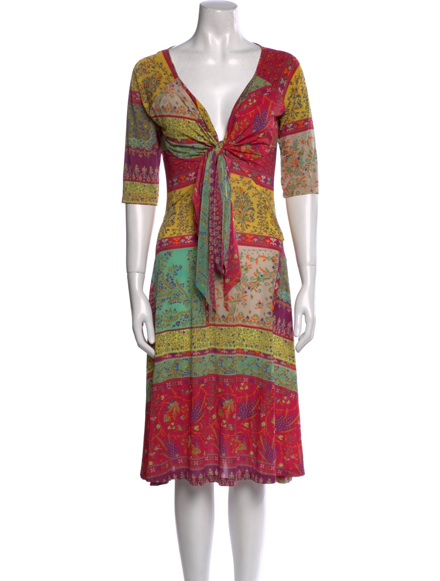 Etro Paisley Print Midi Length Dress