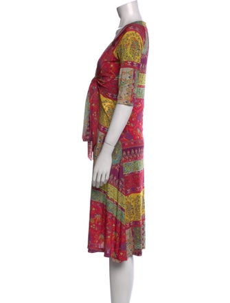Etro Paisley Print Midi Length Dress