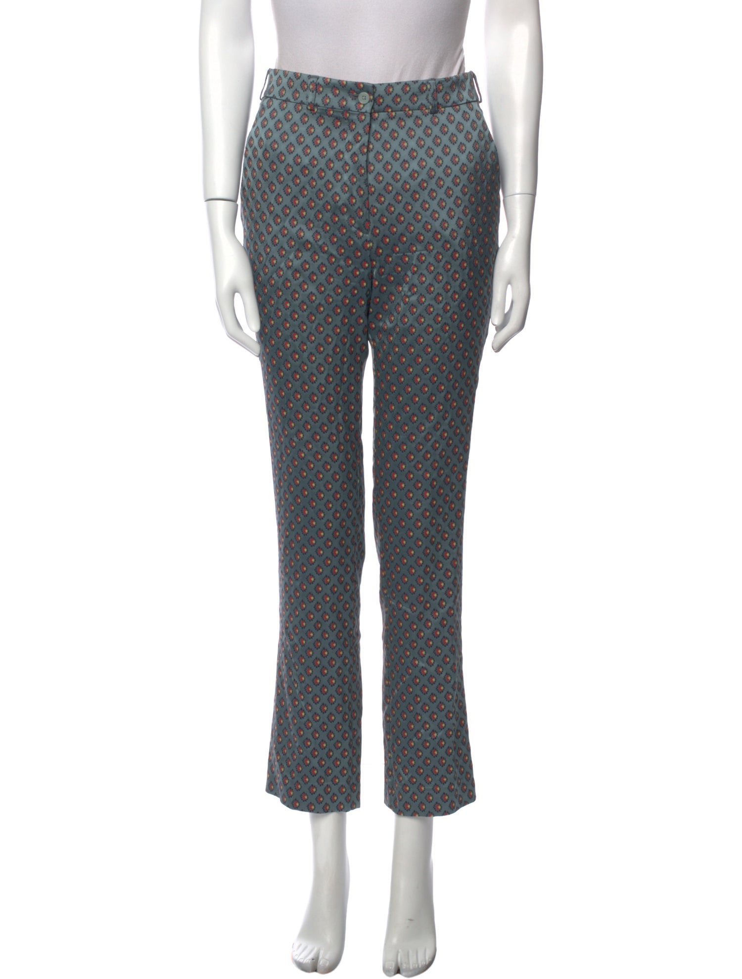 Etro Polka Dot Print Straight Leg Pants