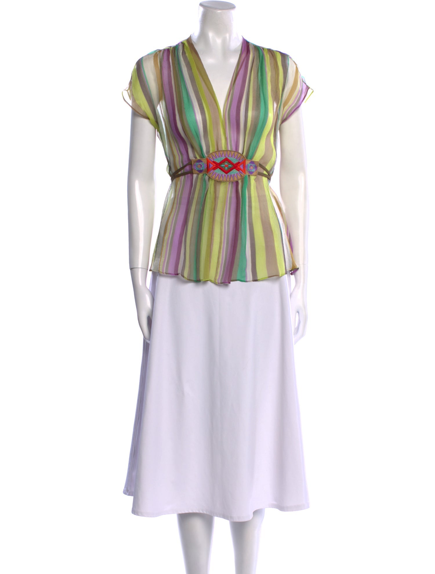Etro Striped V-Neck Tunic