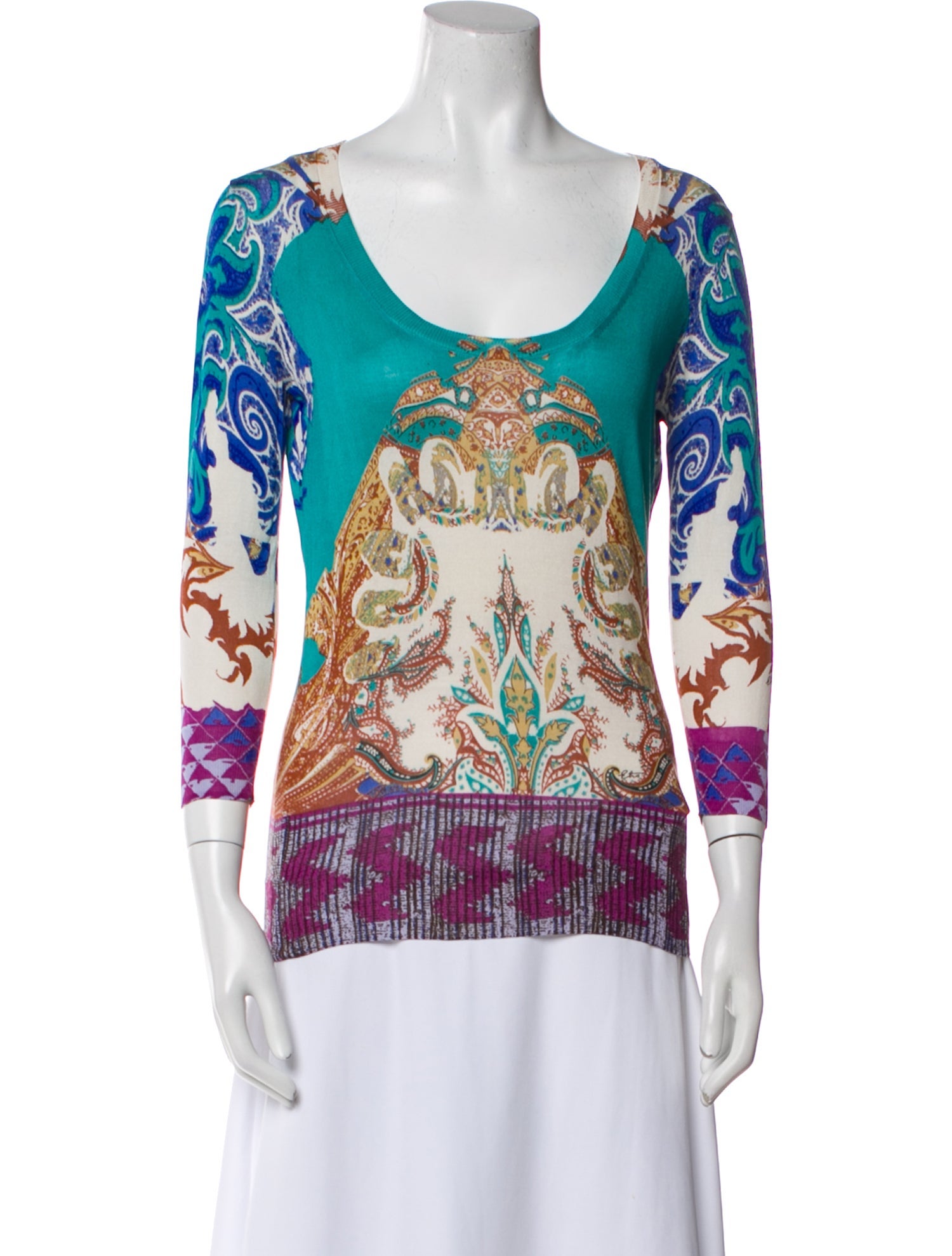 Etro Silk Paisley Print Top