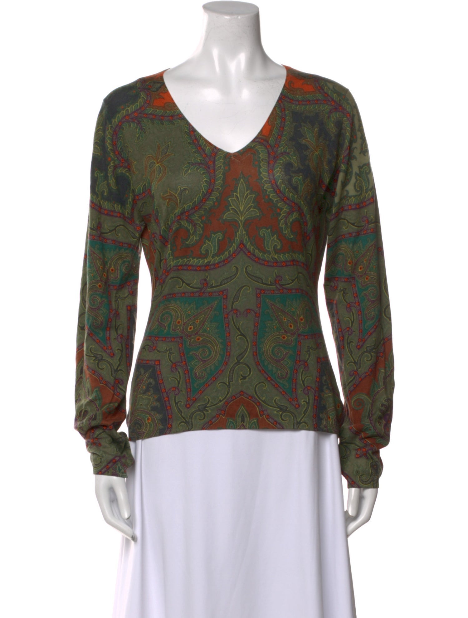 Etro Silk Paisley Print Sweater