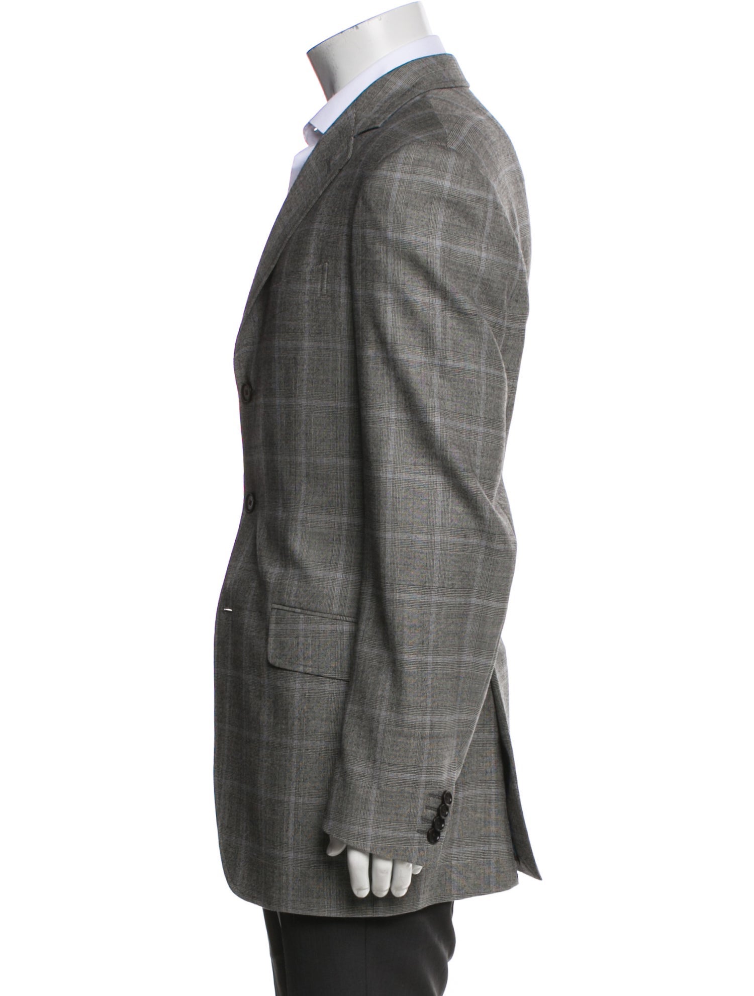 Etro Wool Plaid Print Overcoat